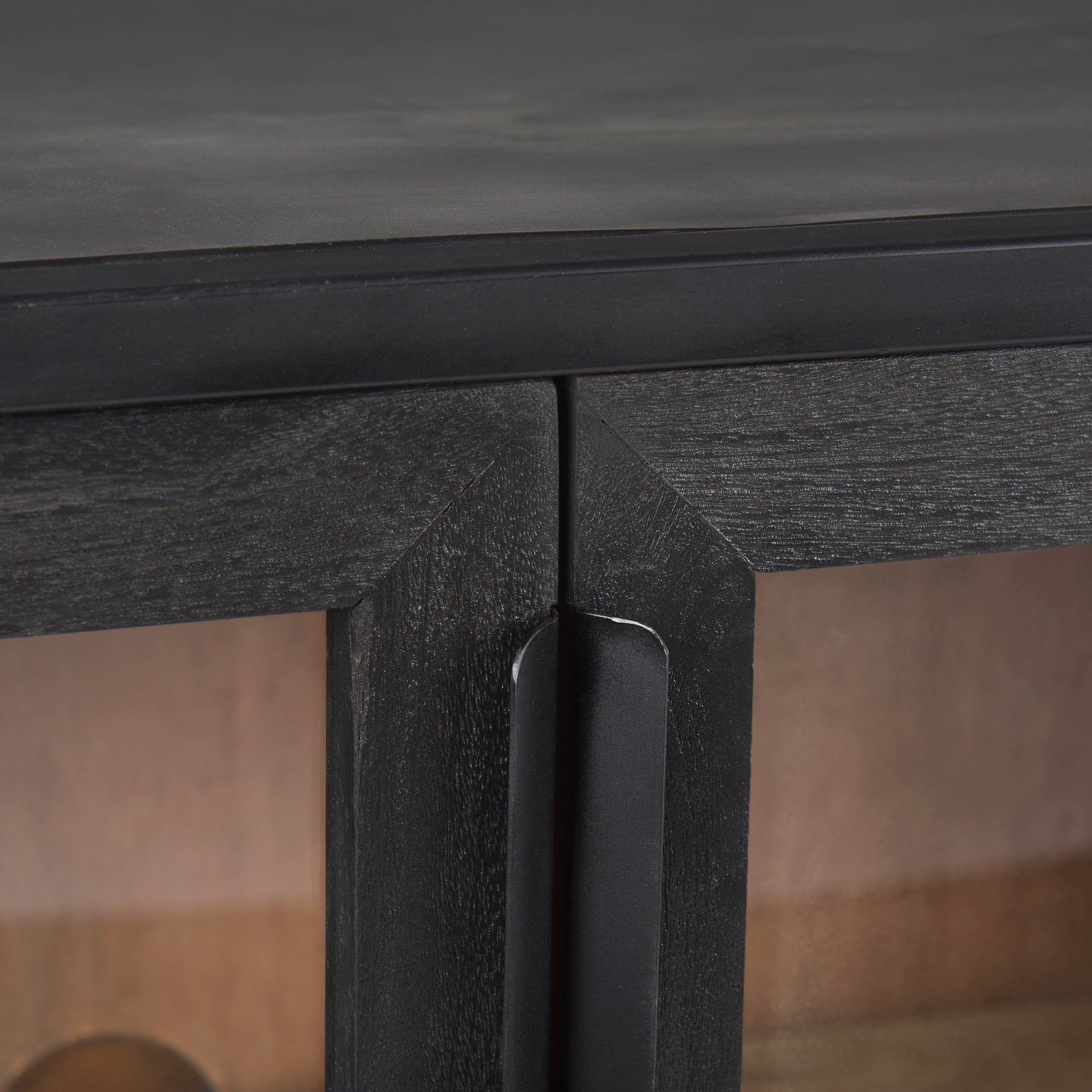 Sloan 40.0W Black Wood W/Black Metal Frame Accent Cabinet