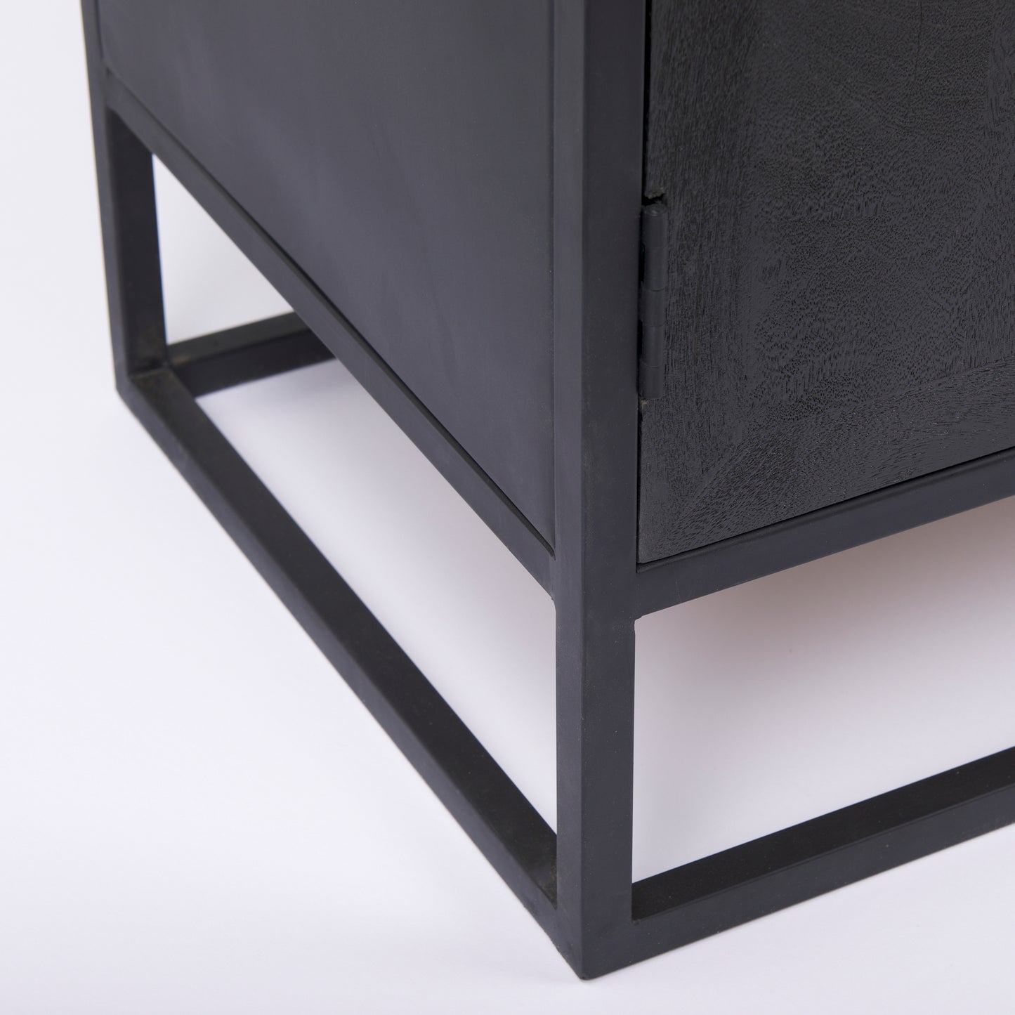 Sloan 40.0W Black Wood W/Black Metal Frame Accent Cabinet