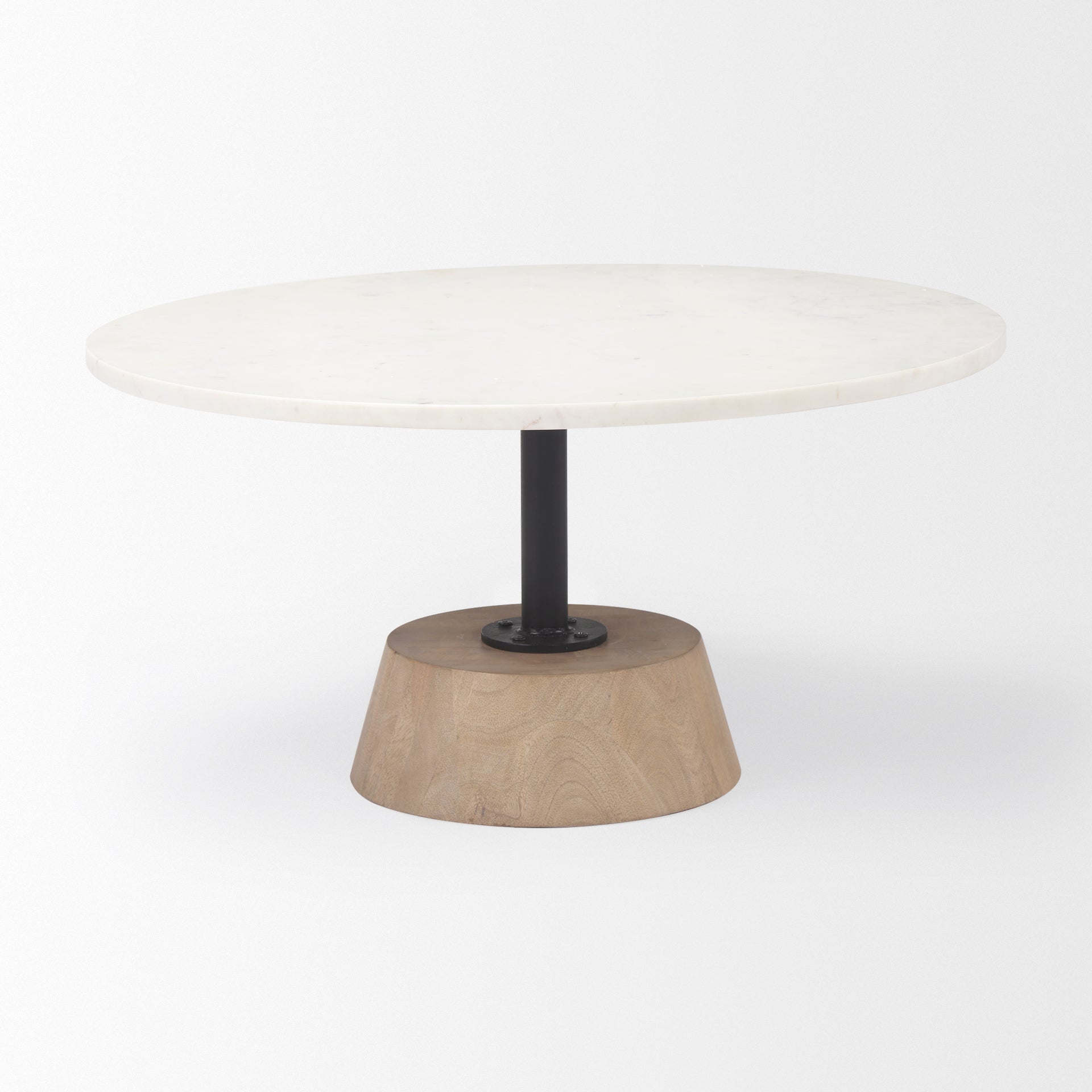 Maxwell Coffee Table White Marble | Light Wood | Black Metal - coffee-tables