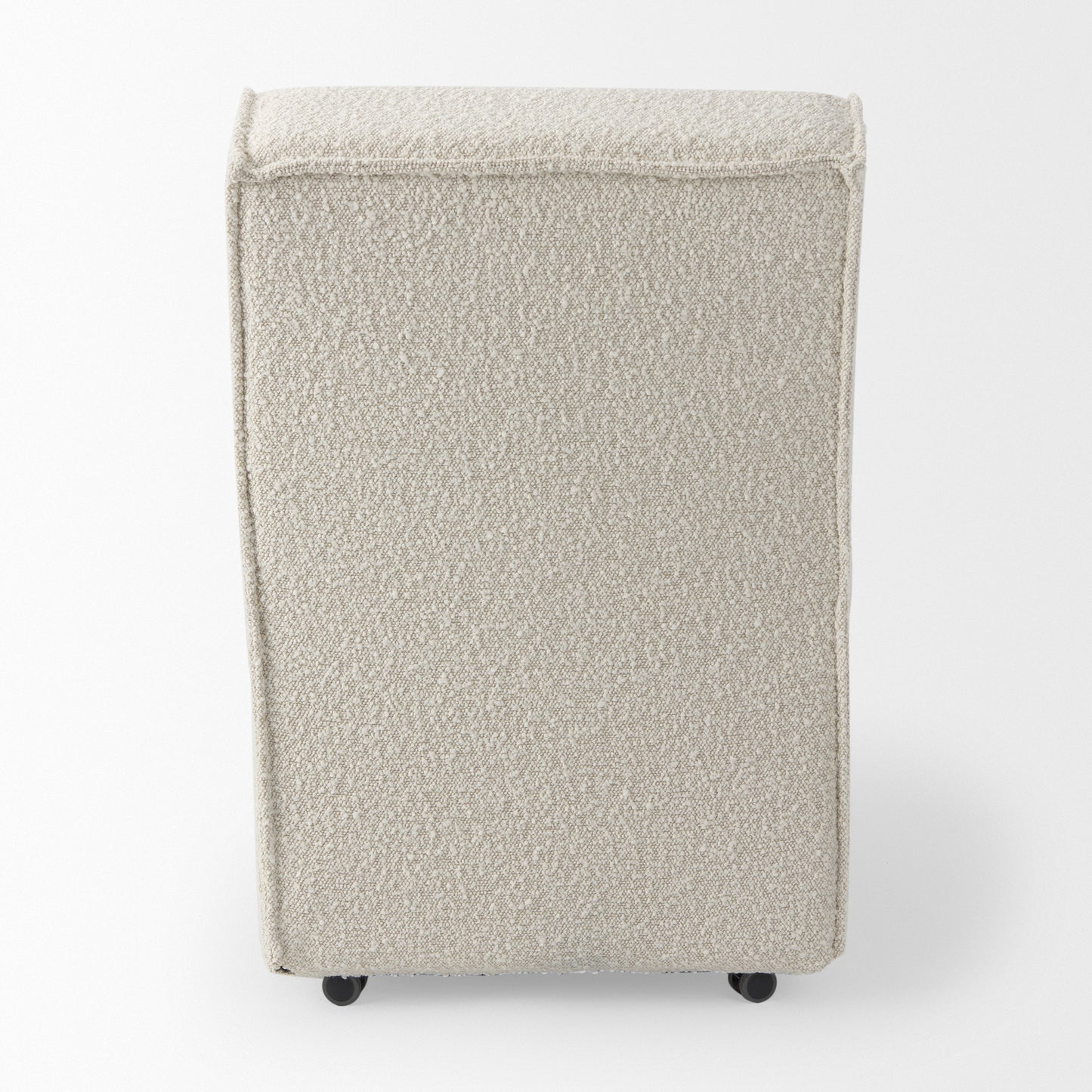 Damon 20.5L x 27.2W x 31.3H Fully Upholstered Cream-Toned Fabric Dining Chair on Casters