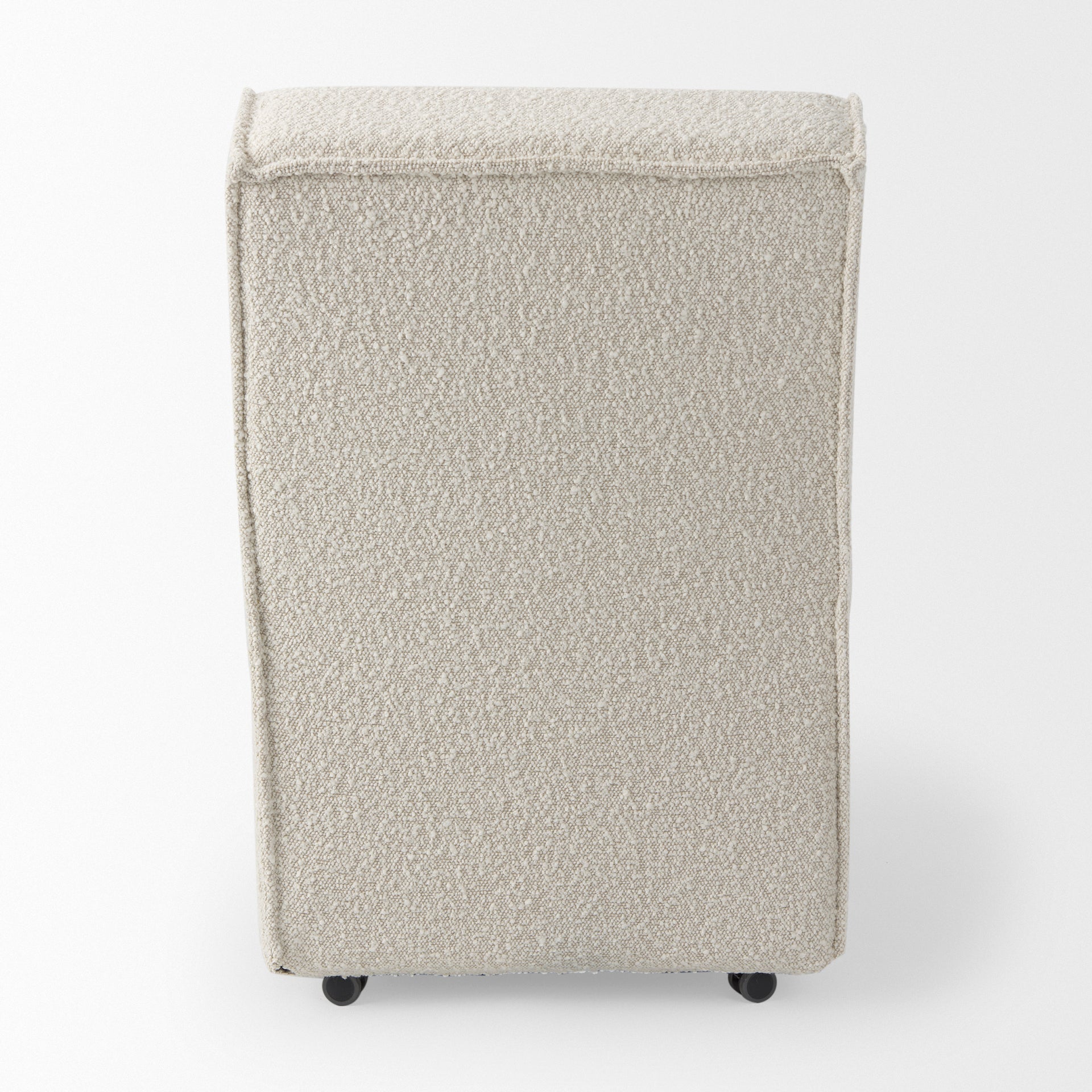 Damon 20.5L x 27.2W x 31.3H Fully Upholstered Cream-Toned Fabric Dining Chair on Casters