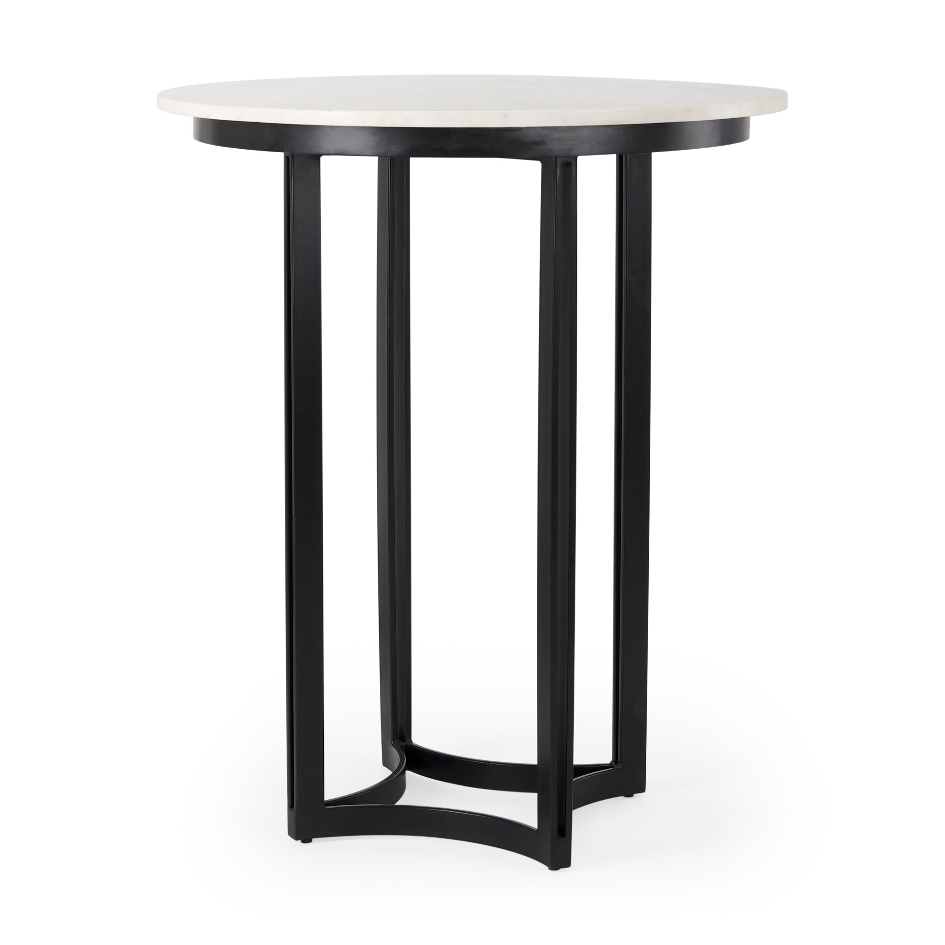 Tanner Bistro Table White Marble | Black Metal - dining-table