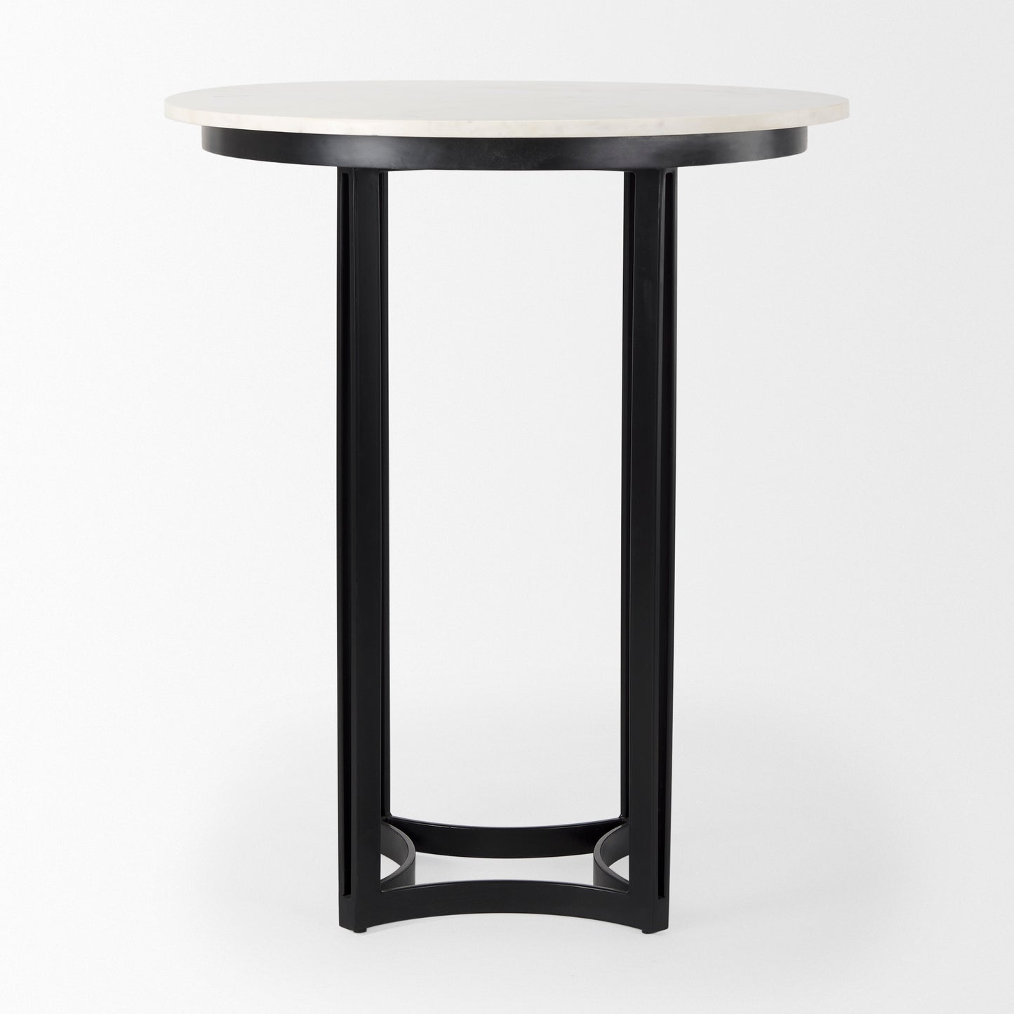 Tanner Bistro Table White Marble | Black Metal - dining-table