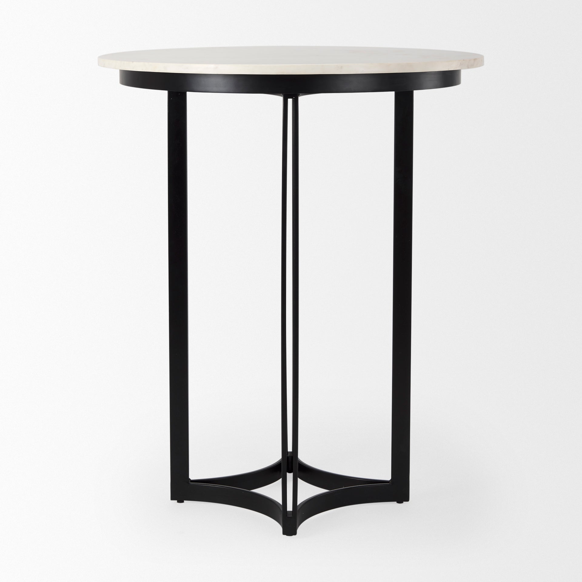 Tanner Bistro Table White Marble | Black Metal - dining-table