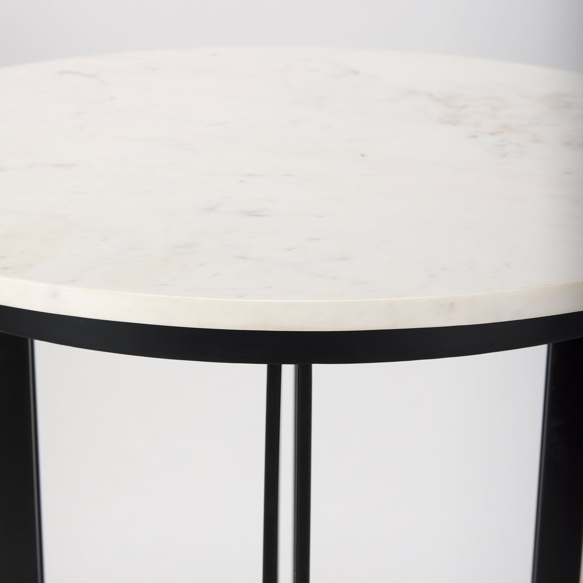 Tanner Bistro Table White Marble | Black Metal - dining-table