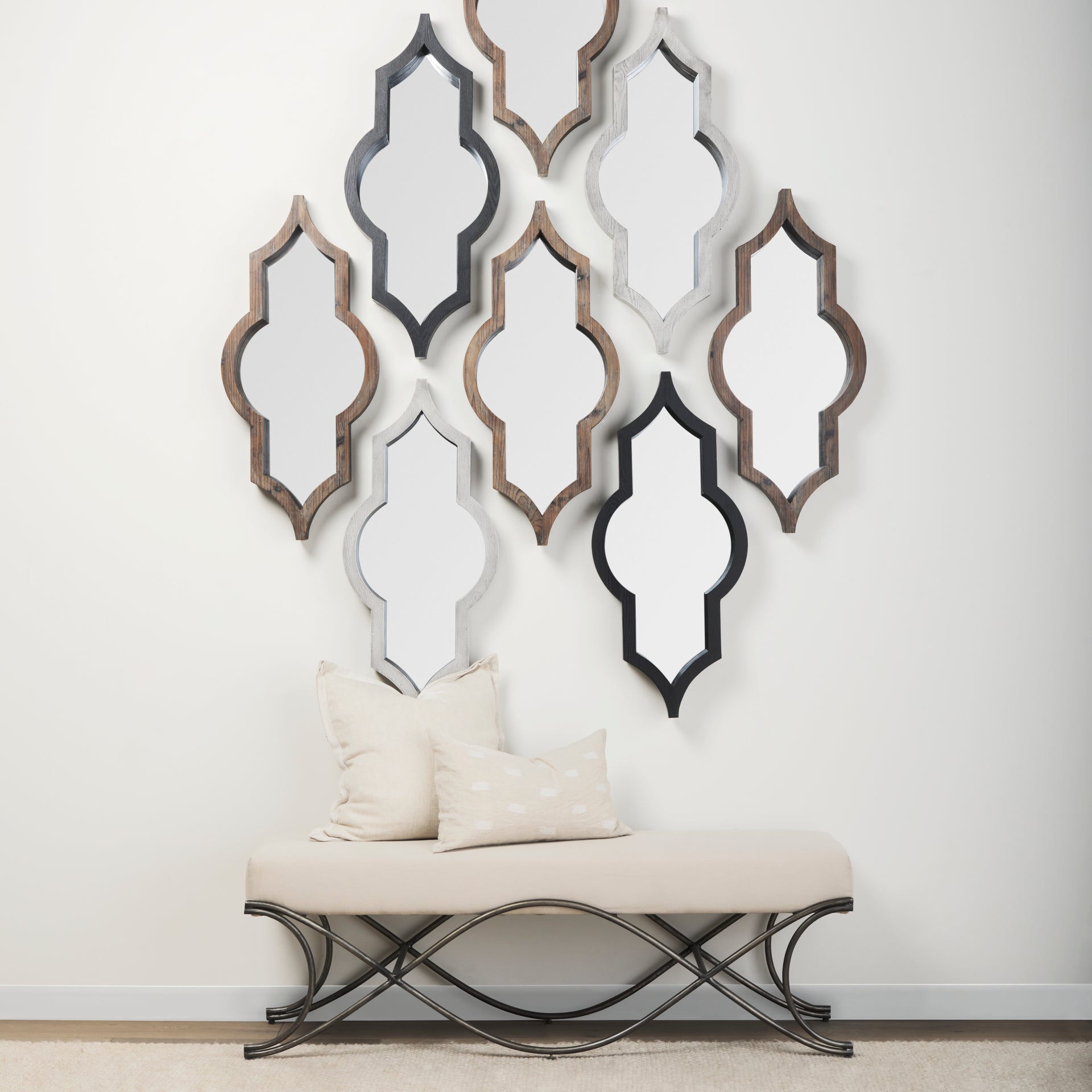 Tamanar Wall Mirror Brown Wood - wall-mirrors-grouped