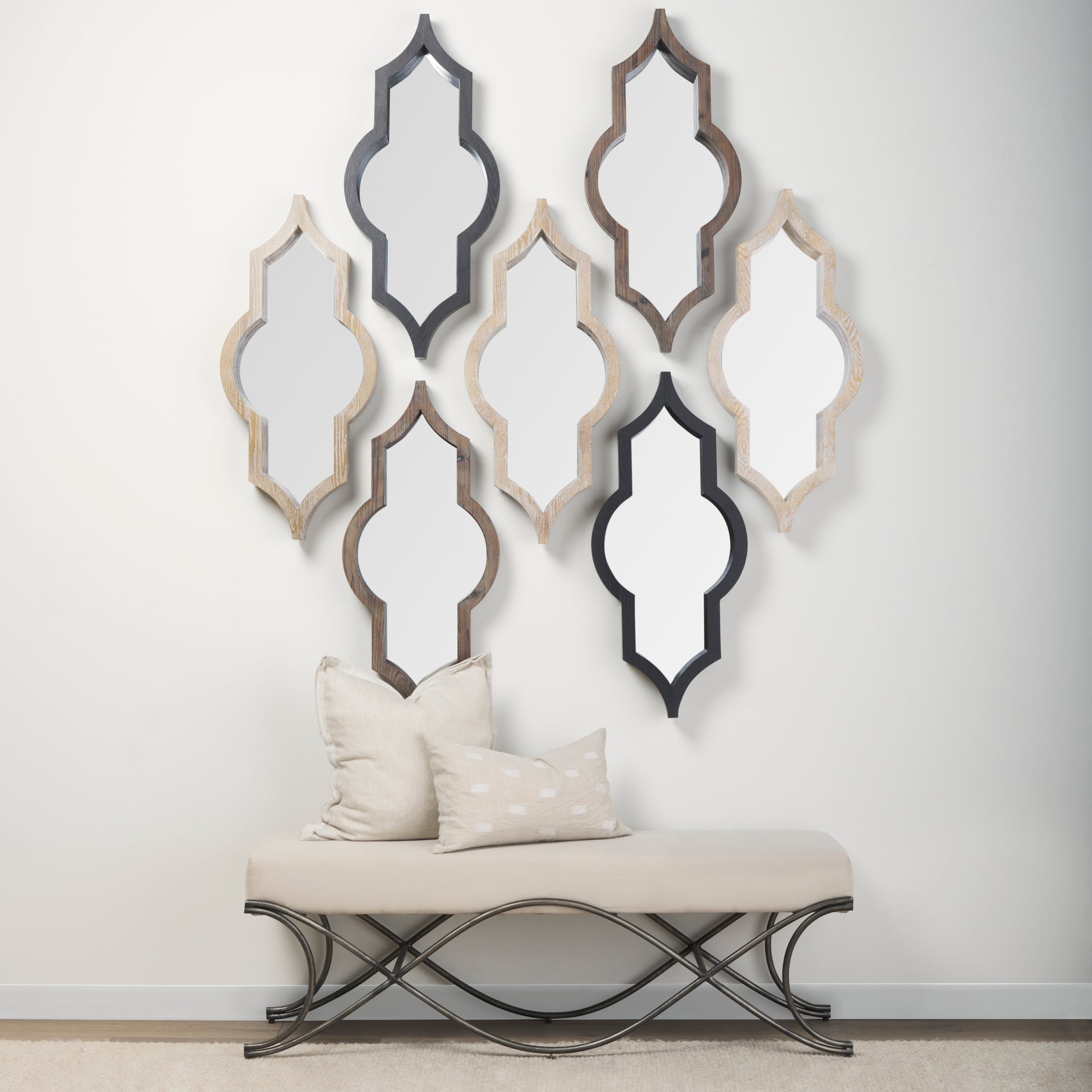 Tamanar Wall Mirror Brown Wood - wall-mirrors-grouped