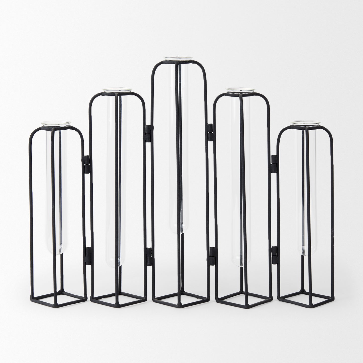 Mila 13.4L x 2.5W x 11.0H Metal and Glass Decorative Accent