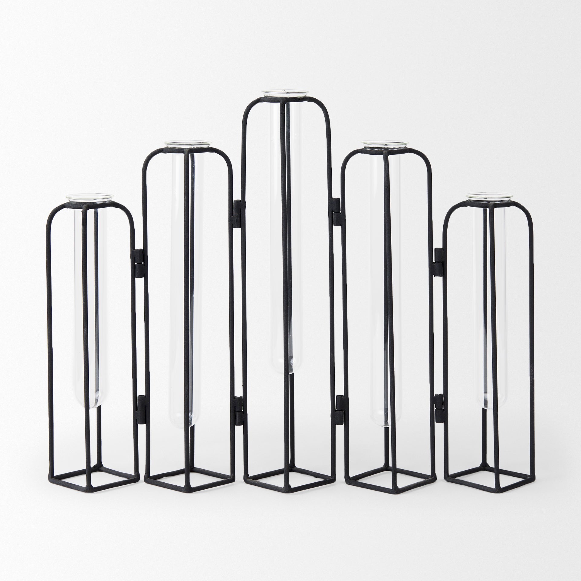 Mila 13.4L x 2.5W x 11.0H Metal and Glass Decorative Accent