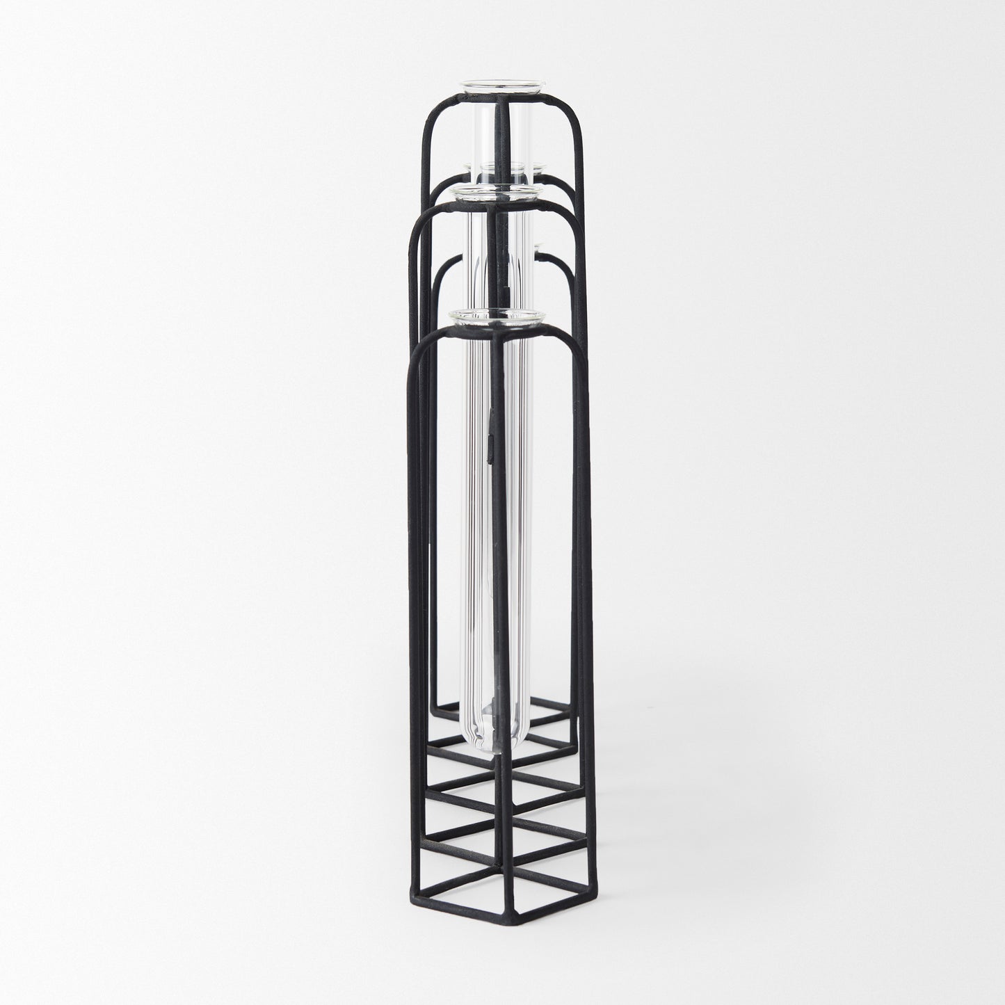 Mila 13.4L x 2.5W x 11.0H Metal and Glass Decorative Accent