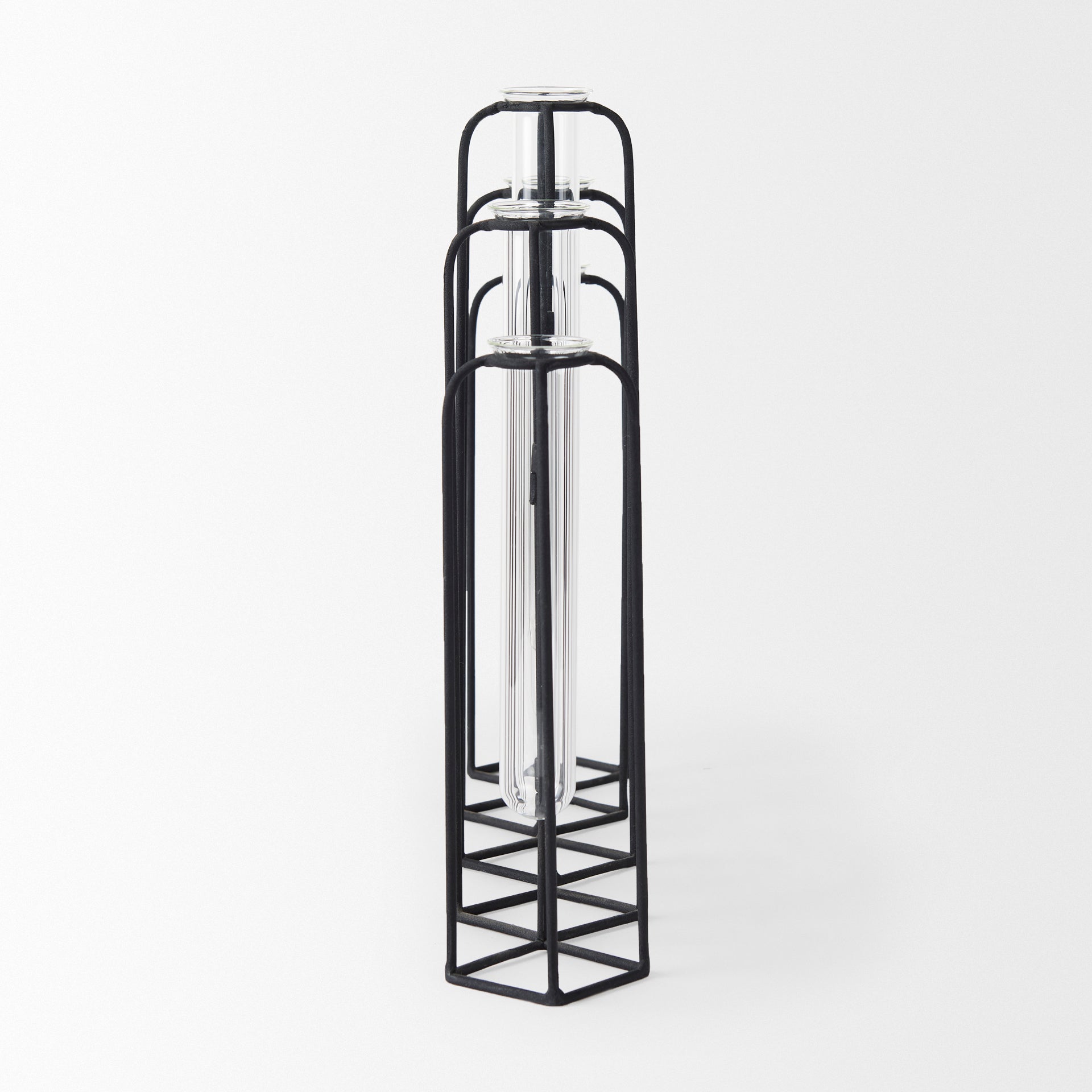 Mila 13.4L x 2.5W x 11.0H Metal and Glass Decorative Accent