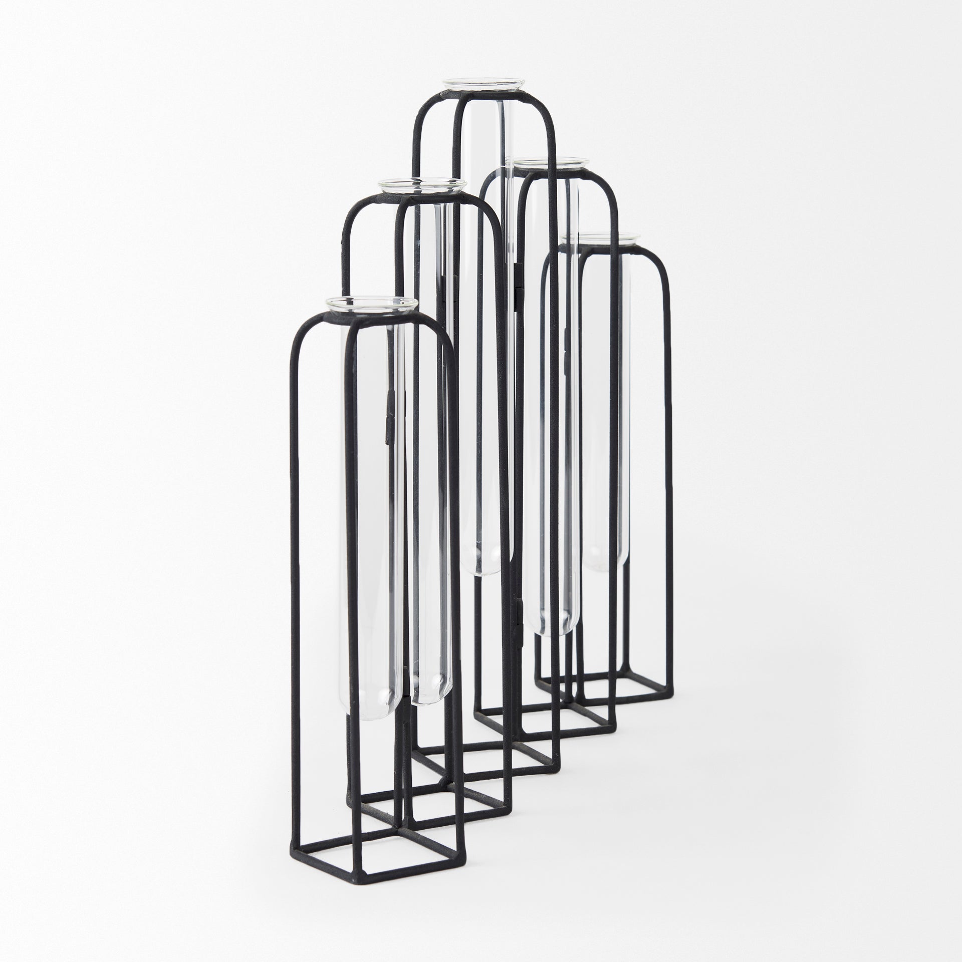 Mila 13.4L x 2.5W x 11.0H Metal and Glass Decorative Accent