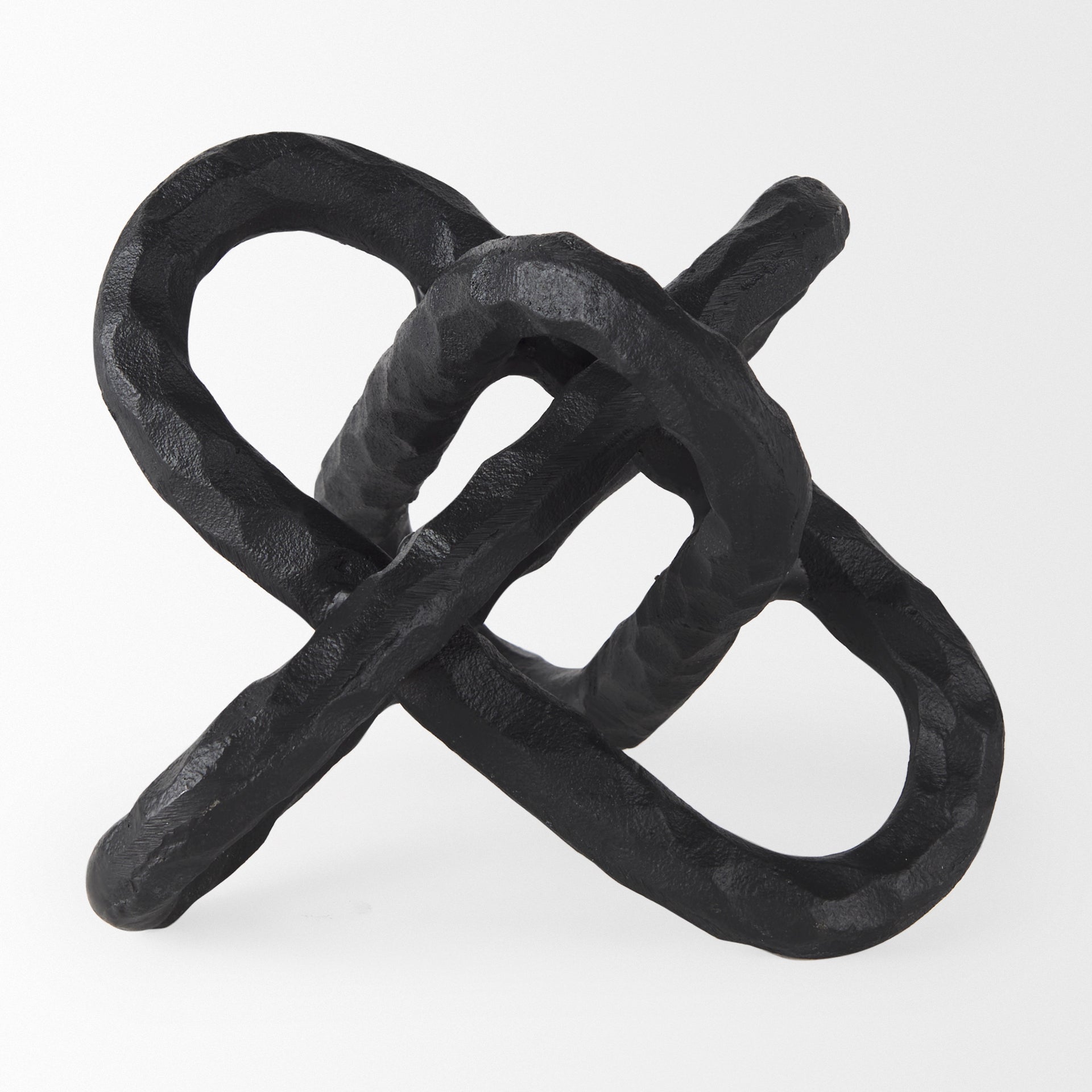 Wilhelm I (Small) 7L x 7W Black Metal Link Decor Object