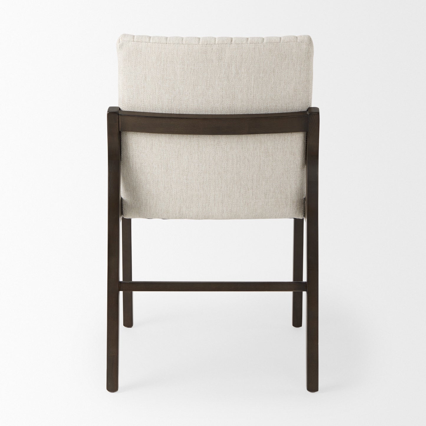 Tahoe Cream Fabric and Black-Brown Wood Dining Chair