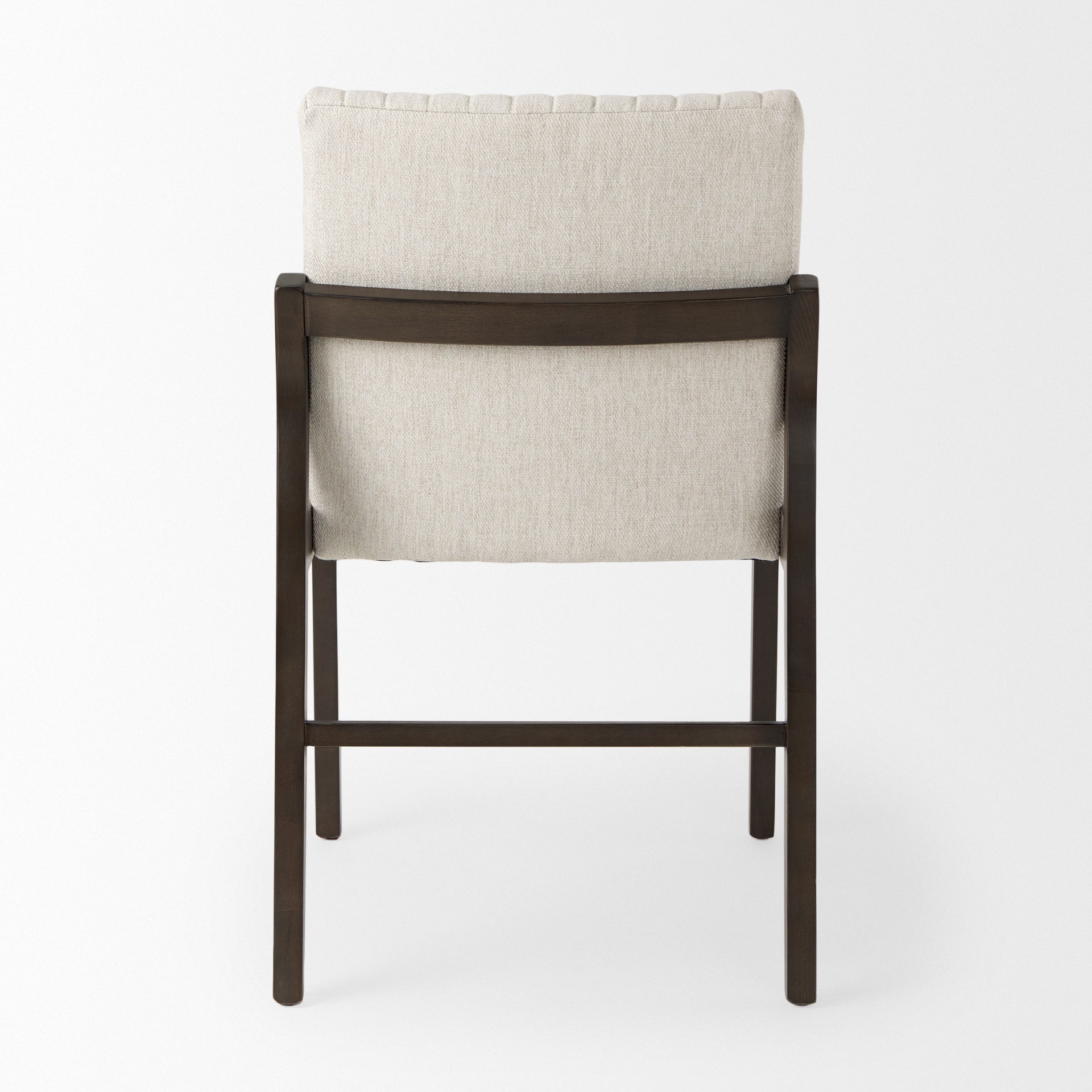 Tahoe Cream Fabric and Black-Brown Wood Dining Chair