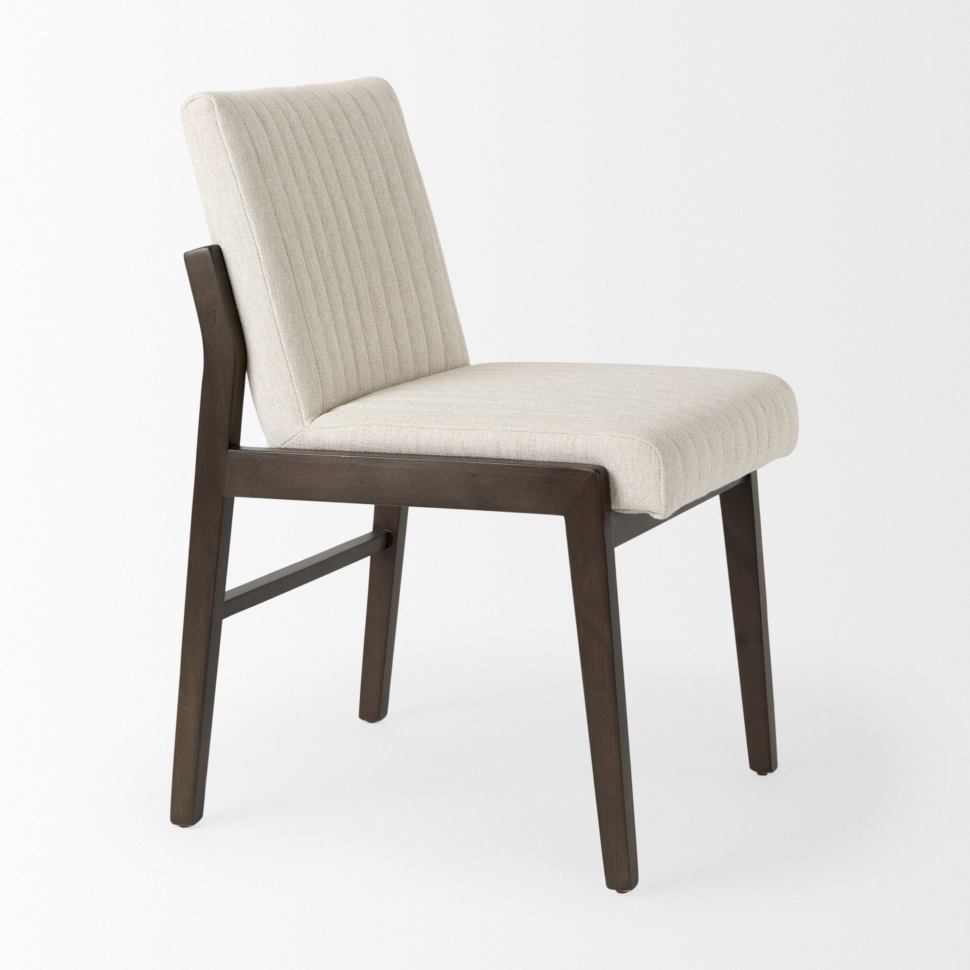 Tahoe Cream Fabric and Black-Brown Wood Dining Chair