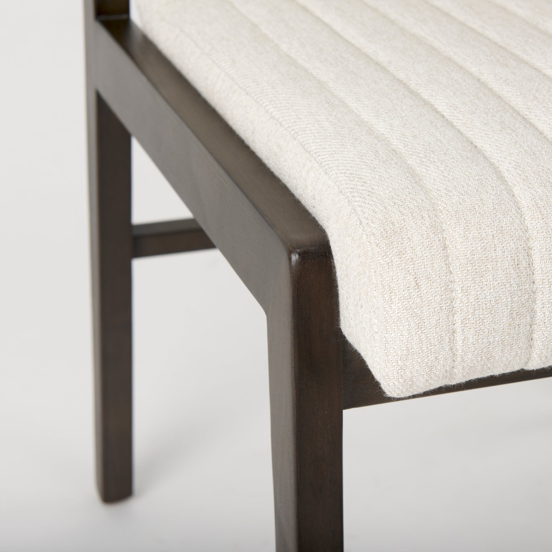 Tahoe Cream Fabric and Black-Brown Wood Dining Chair