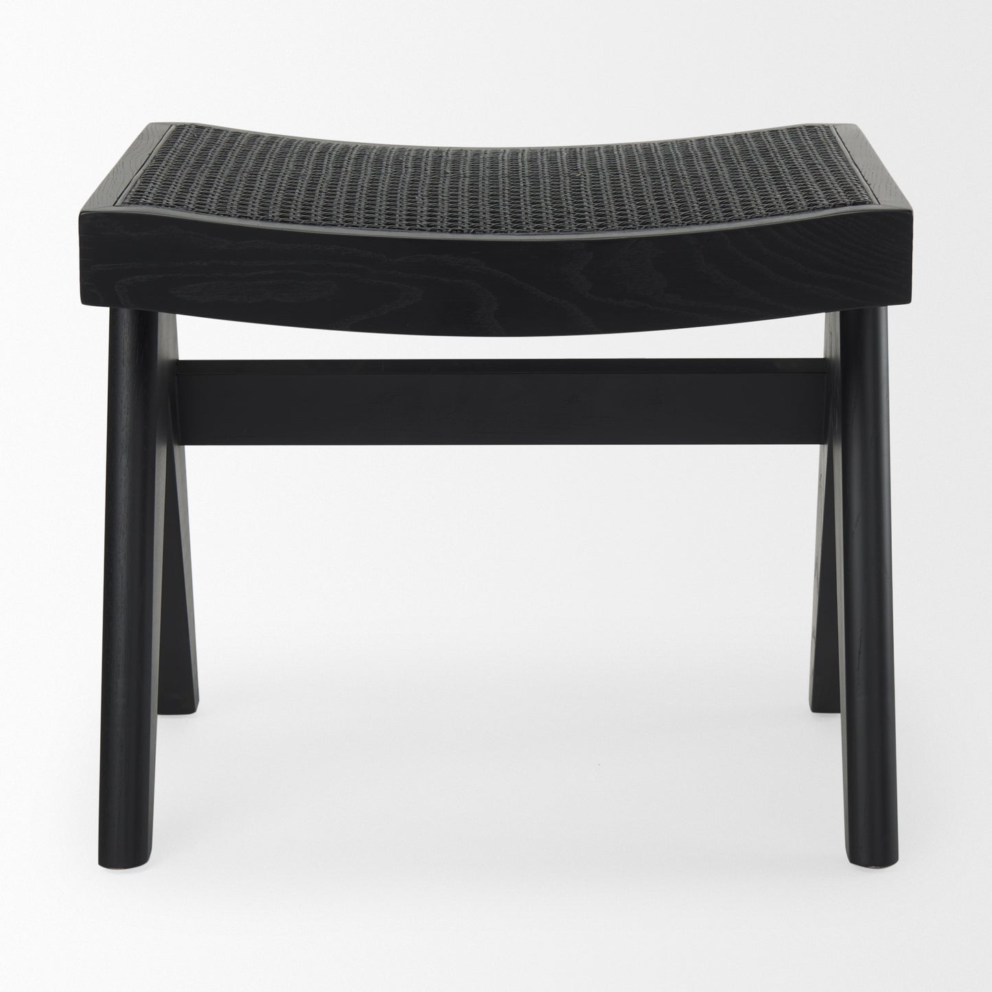 Arvin Stool Black Wood - ottoman-and-poufs