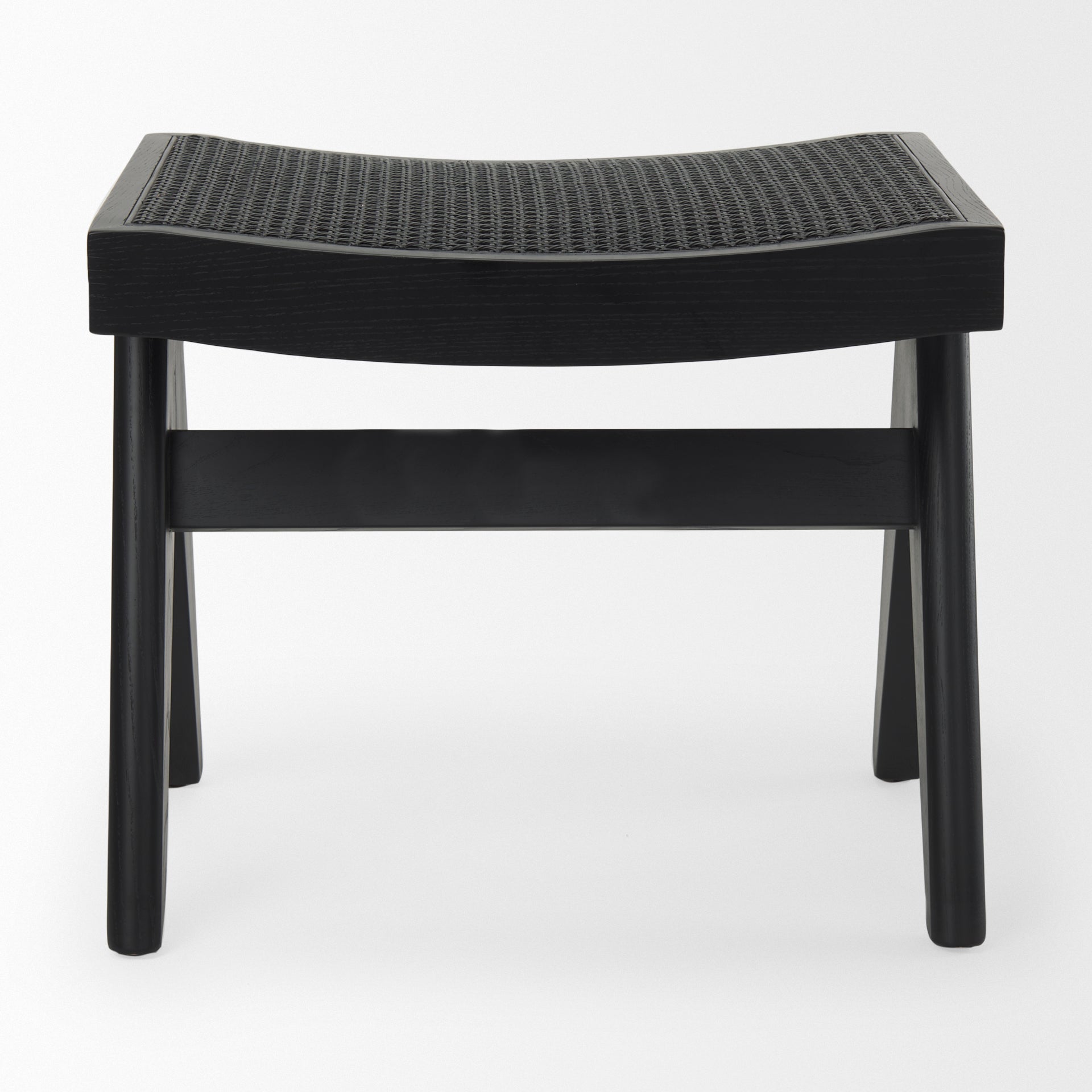 Arvin Stool Black Wood - ottoman-and-poufs