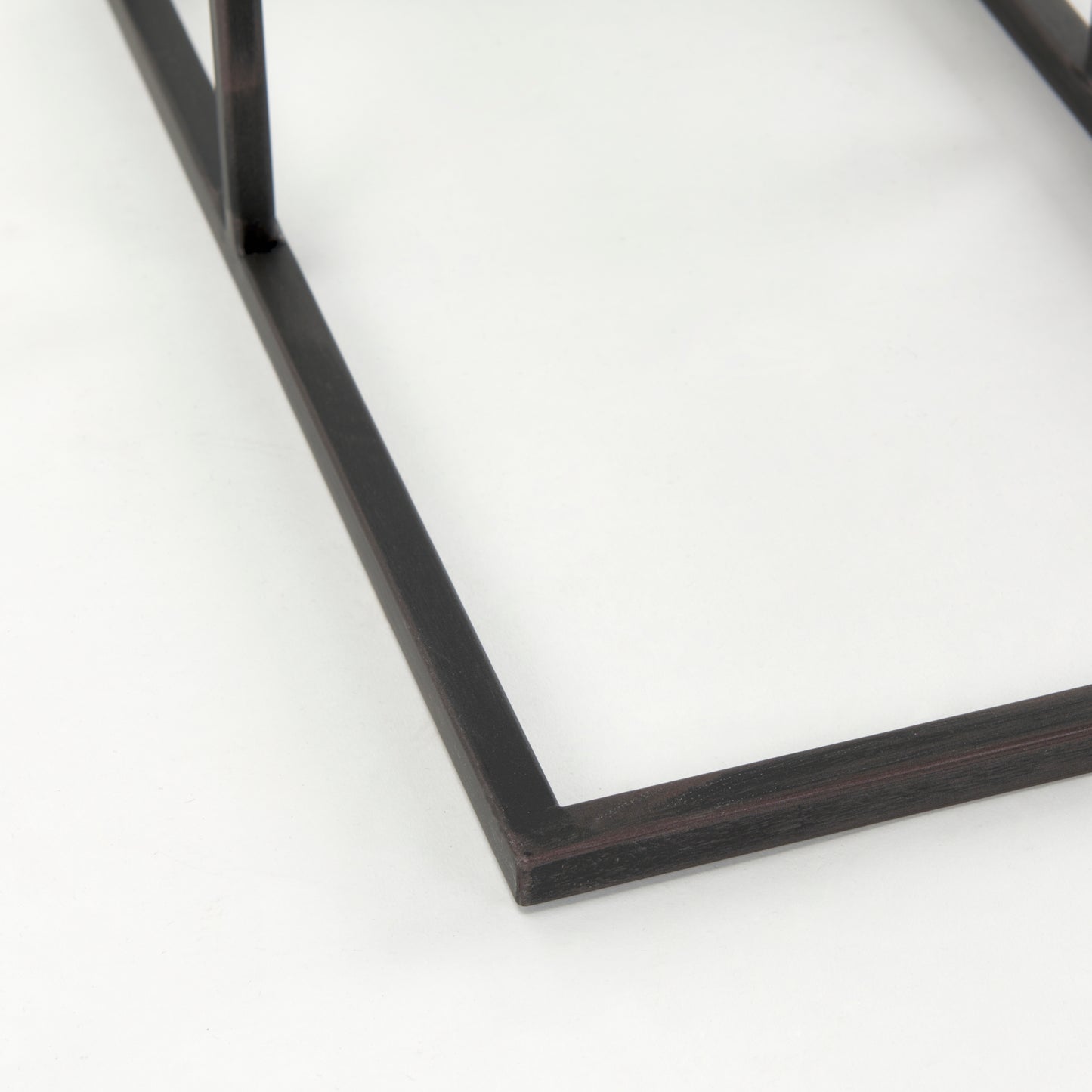 Ronin 25"H Rectangle 2-Tier Wood w/ Black Metal Accent Table