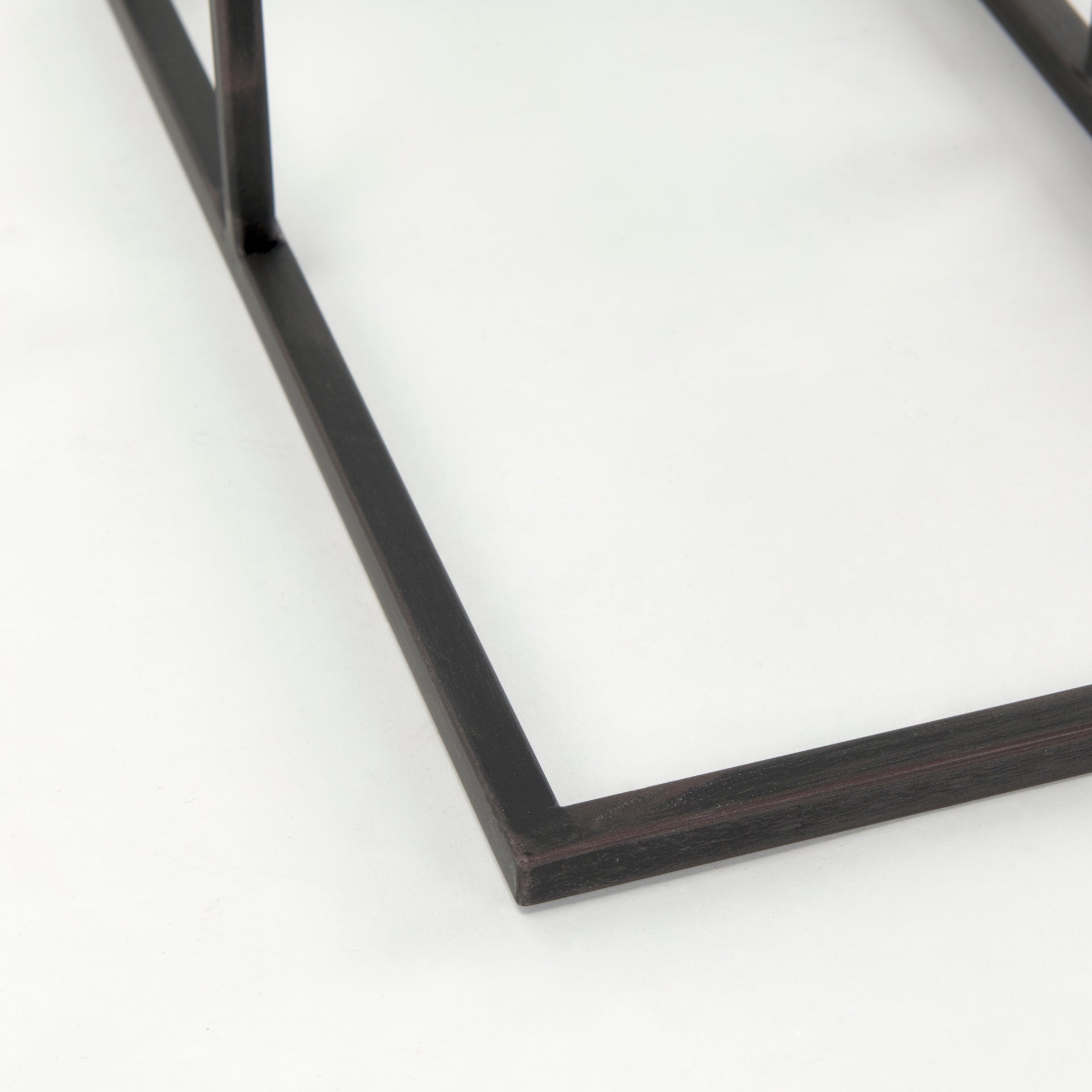 Ronin 25"H Rectangle 2-Tier Wood w/ Black Metal Accent Table