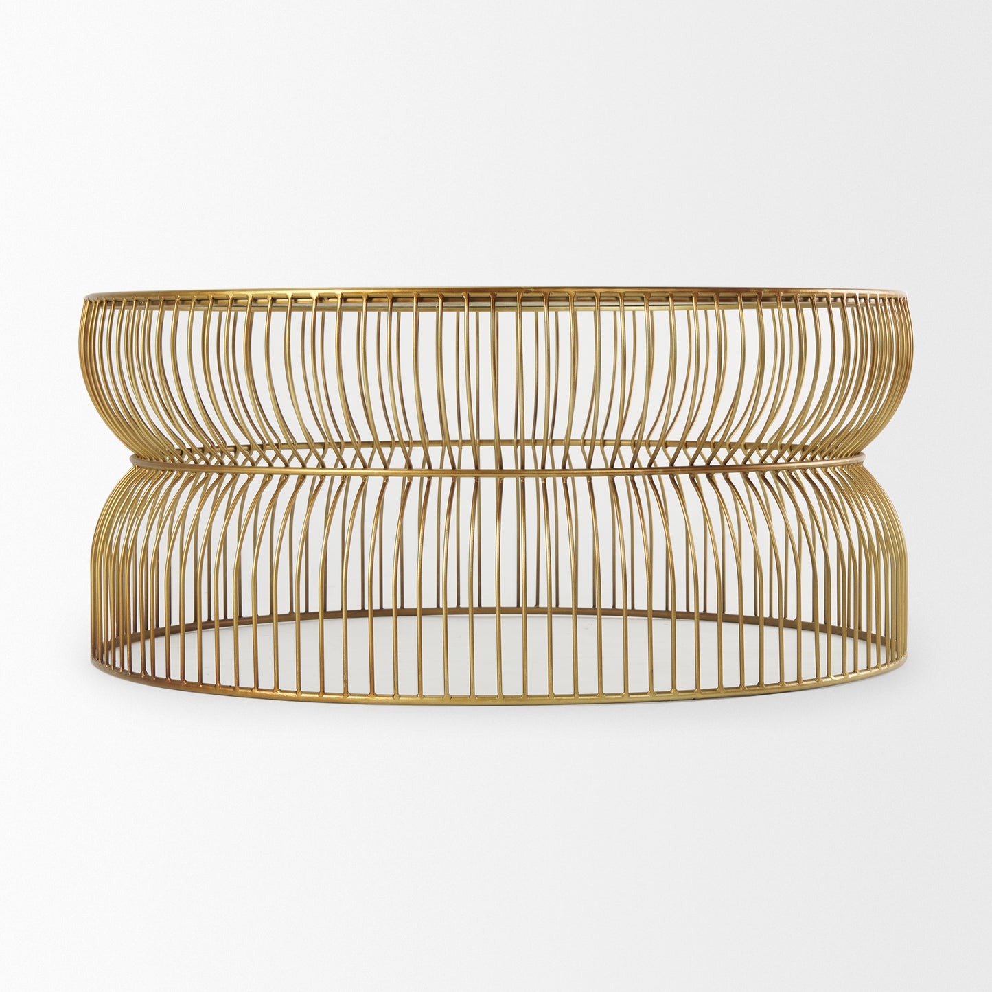 Shani Round Gold Metal w/ Glass Coffee Table