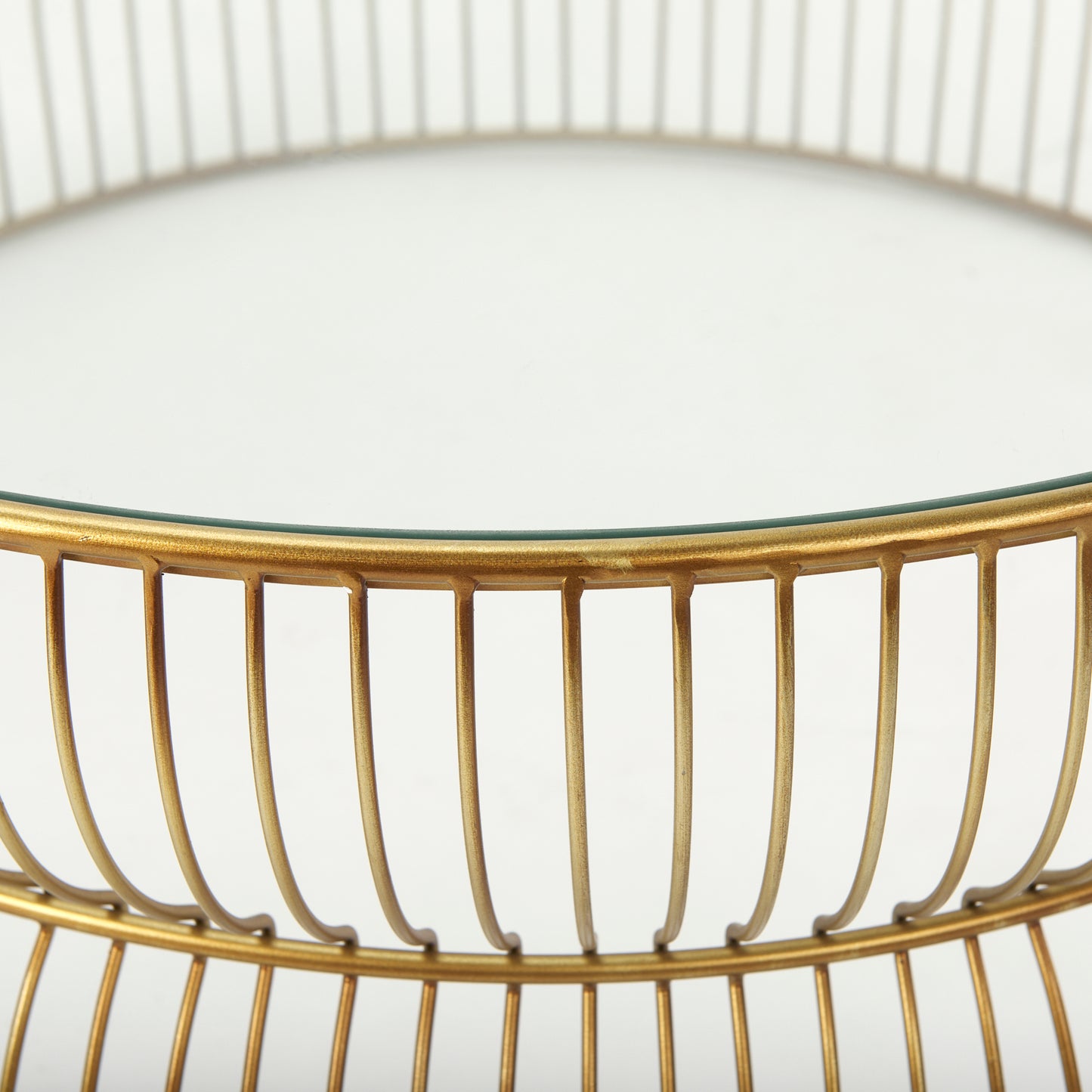Shani Round Gold Metal w/ Glass Coffee Table