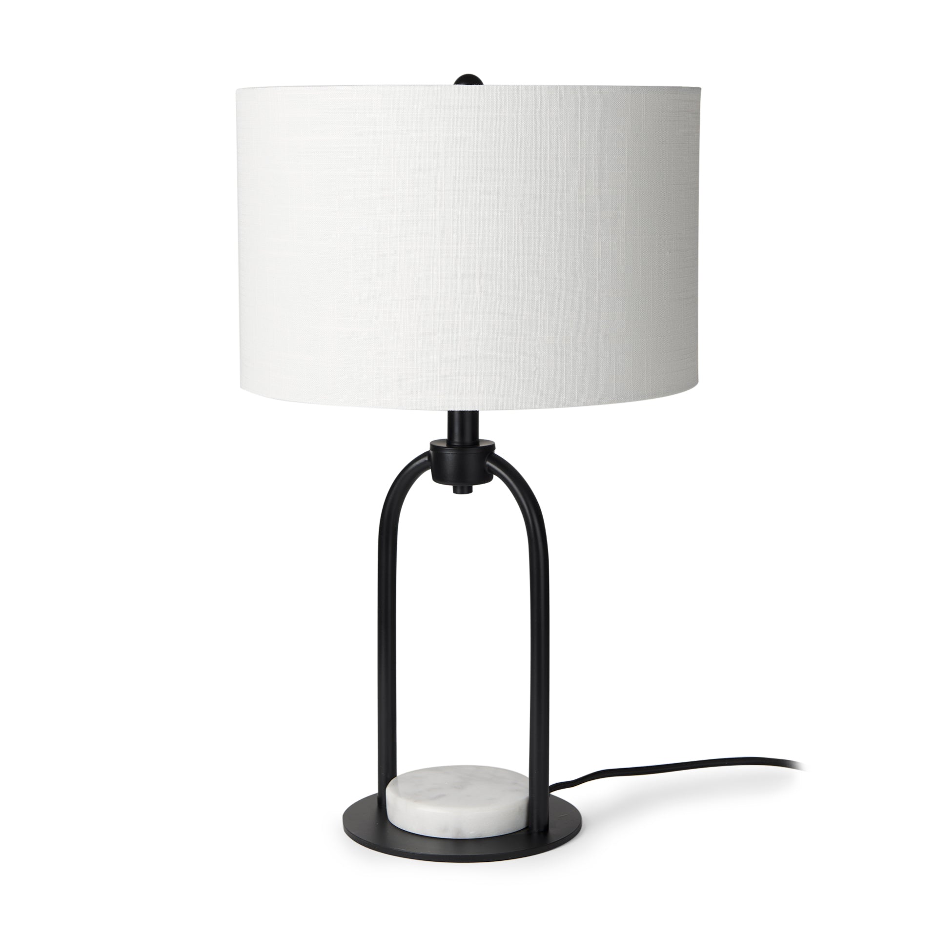 Sarah Table Lamp Black Metal | White Shade - table-lamps