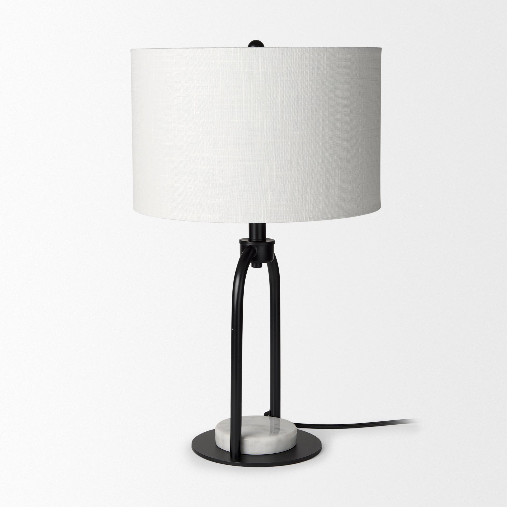 Sarah Table Lamp Black Metal | White Shade - table-lamps