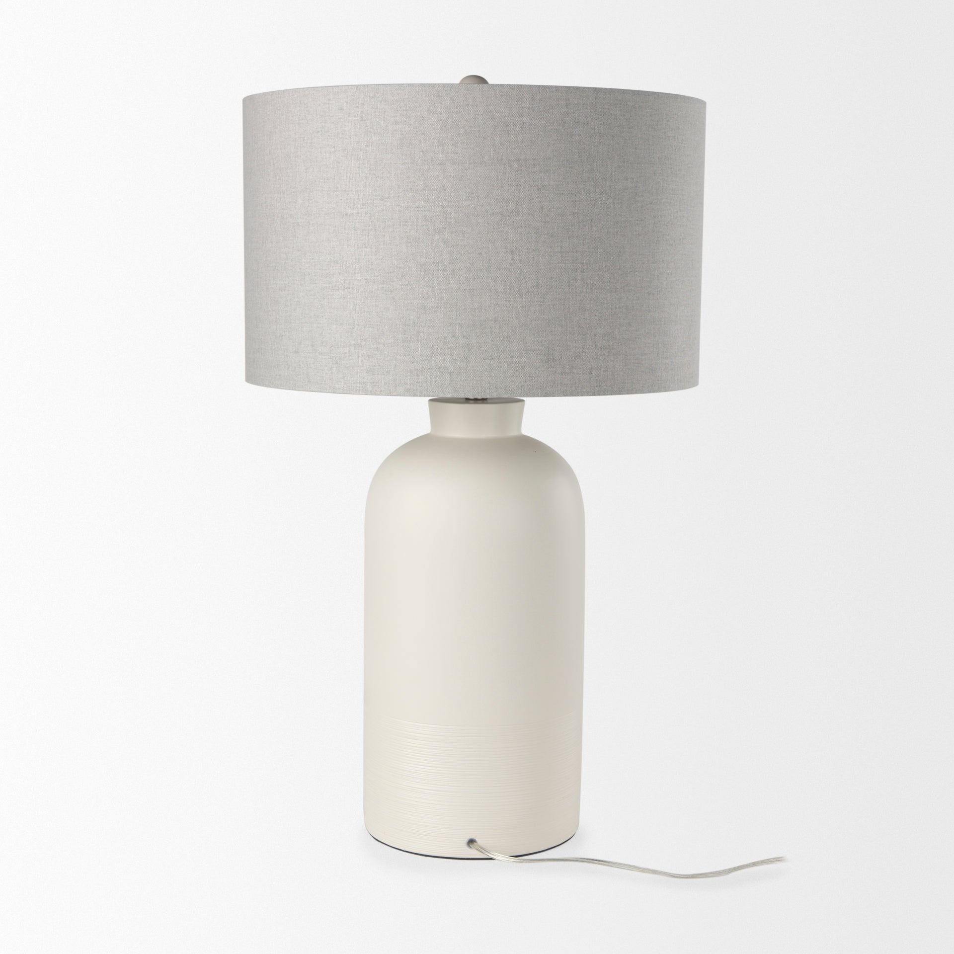 Cato Table Lamp Cream Base | White Shade - table-lamps