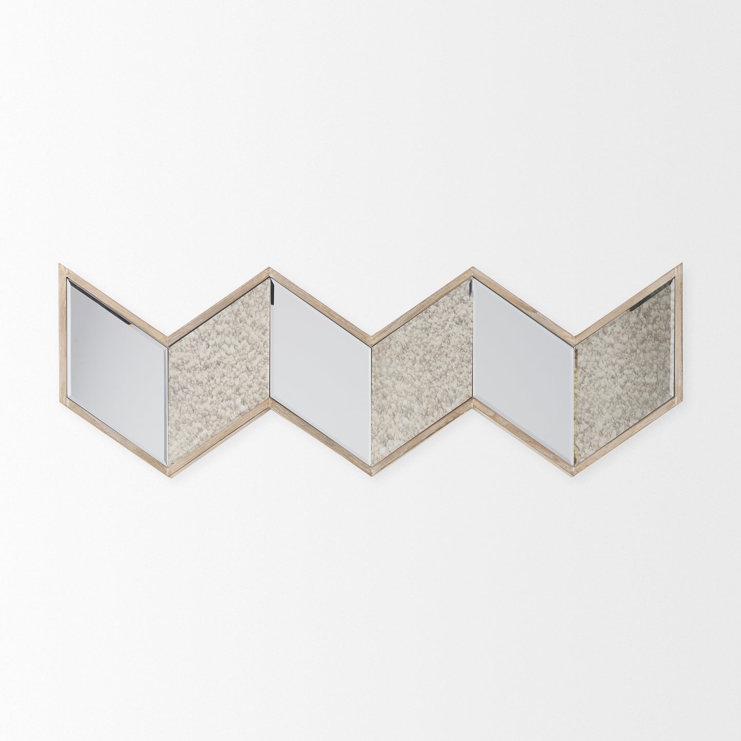 Cheveronna Wall Mirror Light Brown Wood | 36x12 - wall-mirrors-grouped