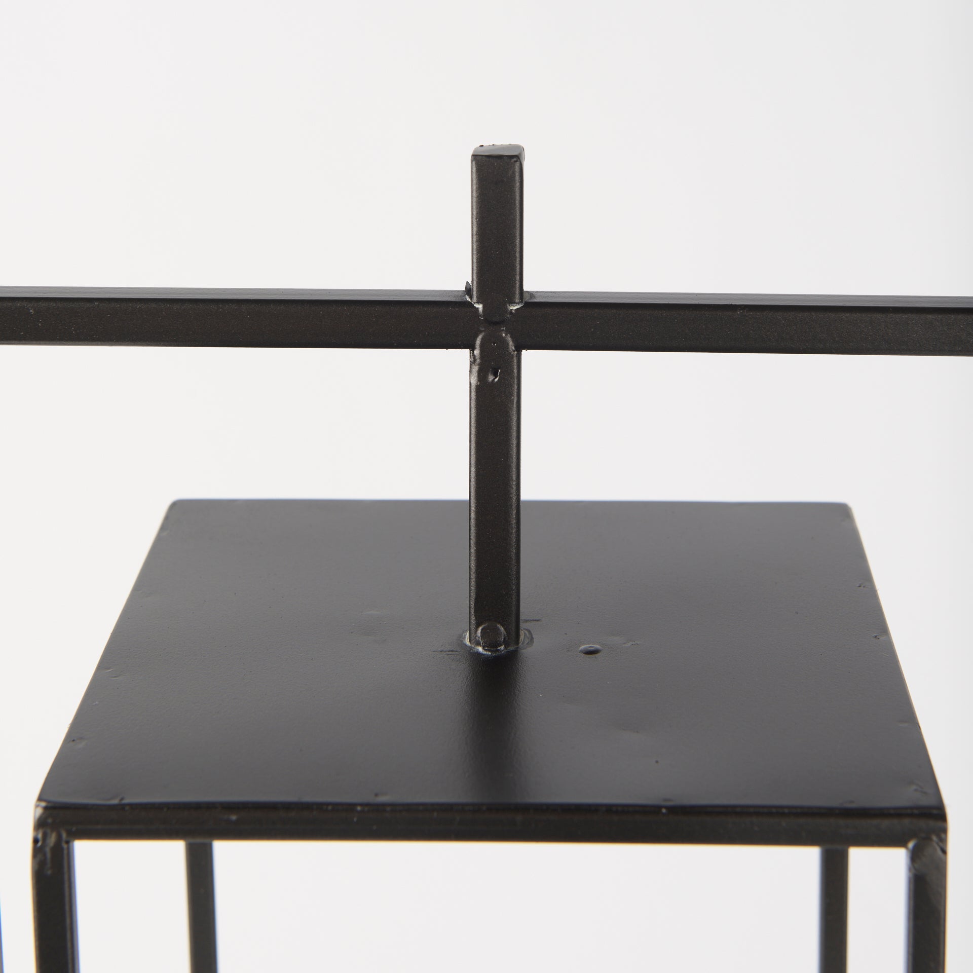 Albus I Large Black Metal Rectangular Table Candle Holder