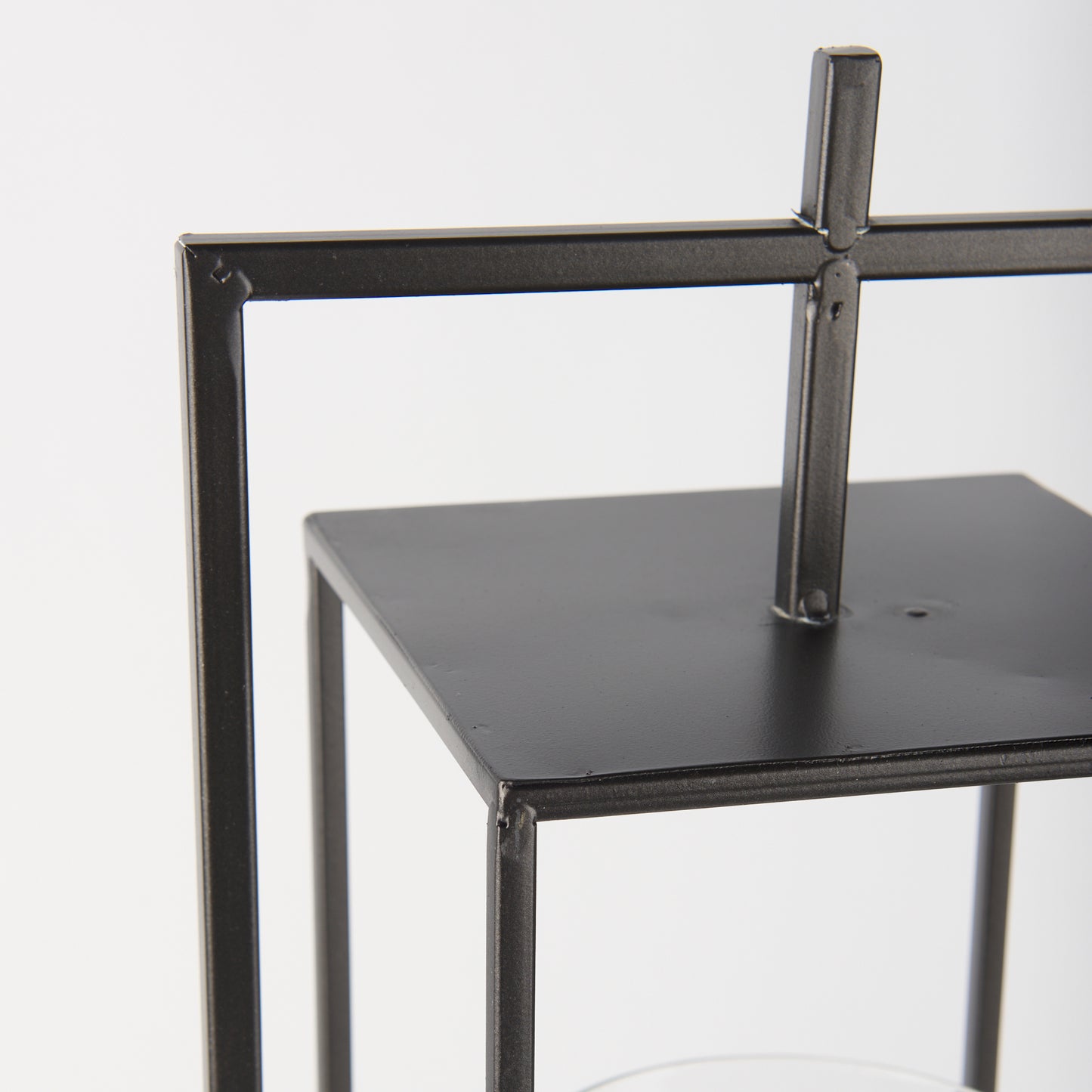 Albus I Large Black Metal Rectangular Table Candle Holder