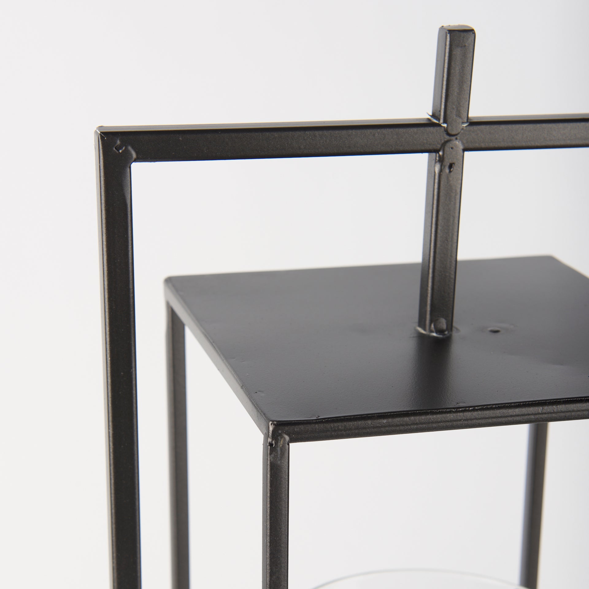 Albus I Large Black Metal Rectangular Table Candle Holder