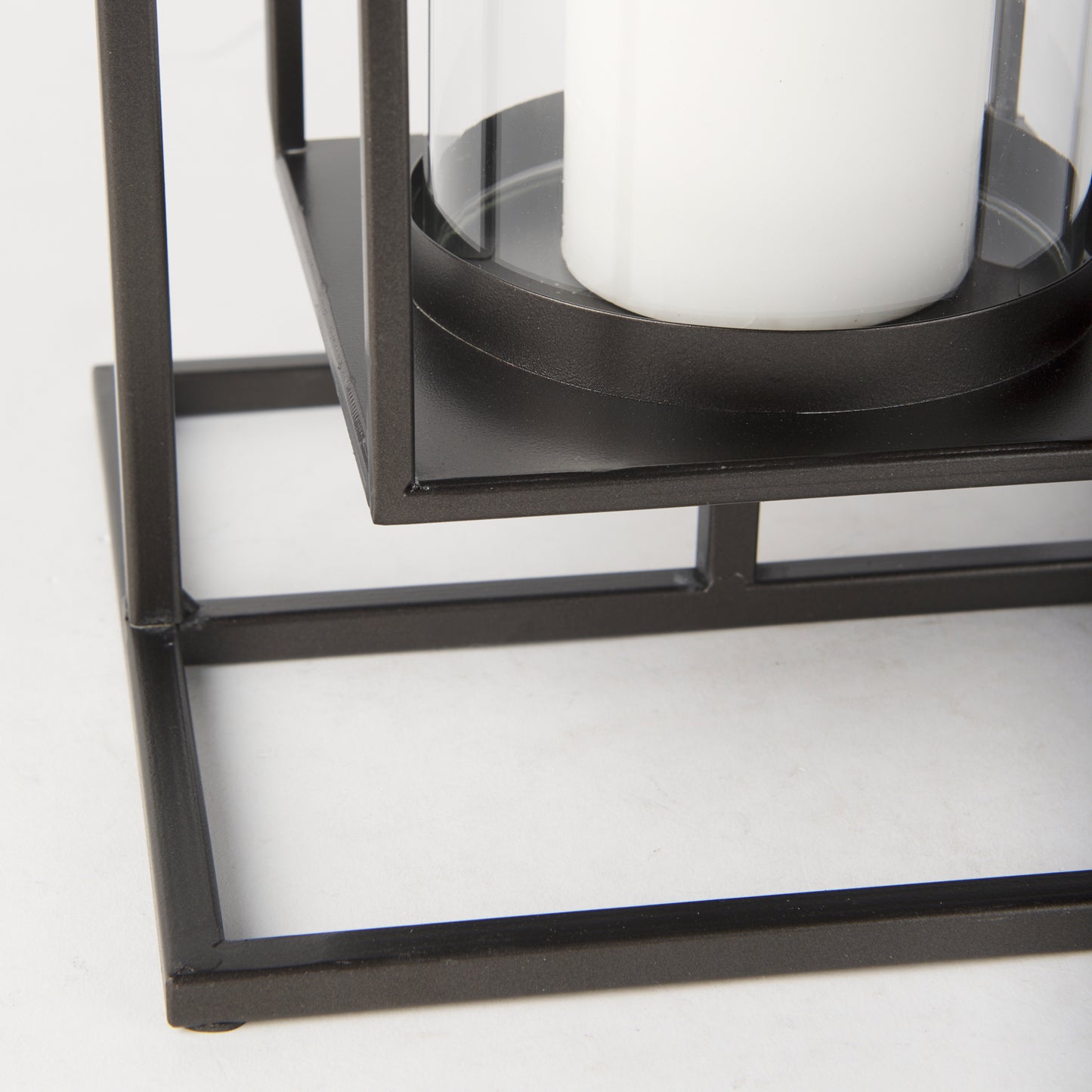 Albus I Large Black Metal Rectangular Table Candle Holder