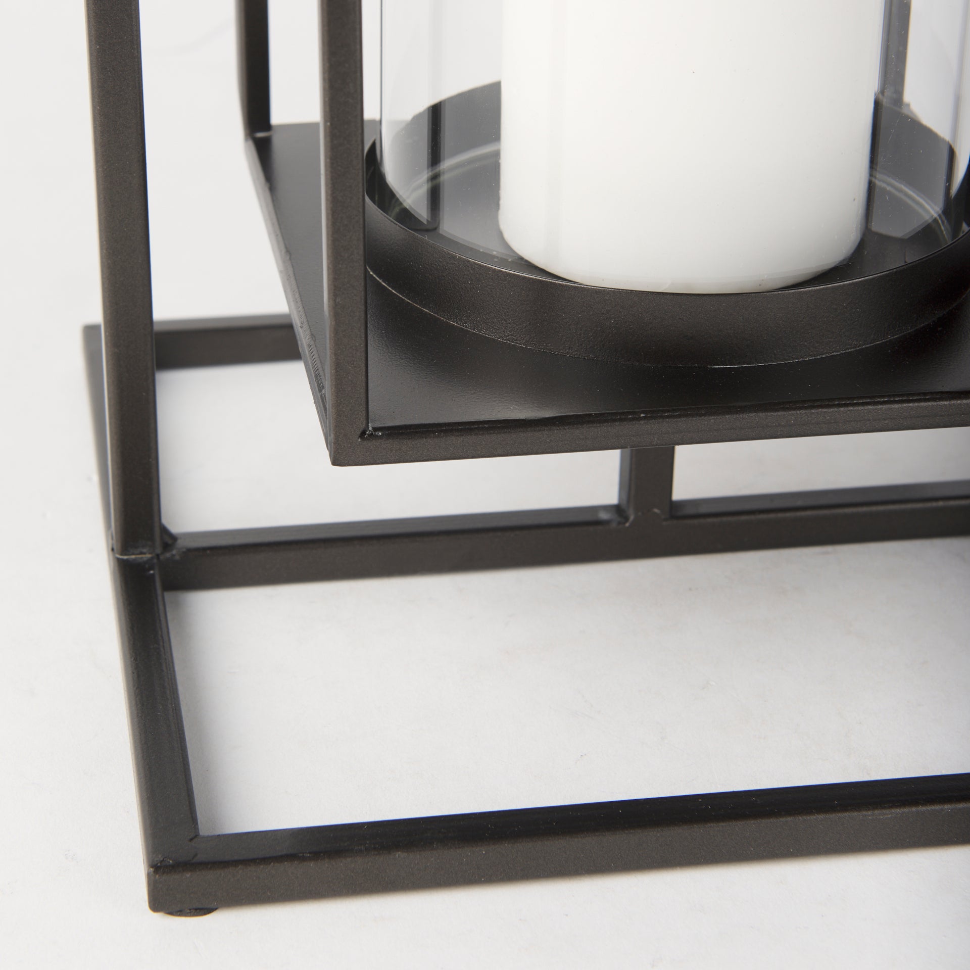 Albus I Large Black Metal Rectangular Table Candle Holder