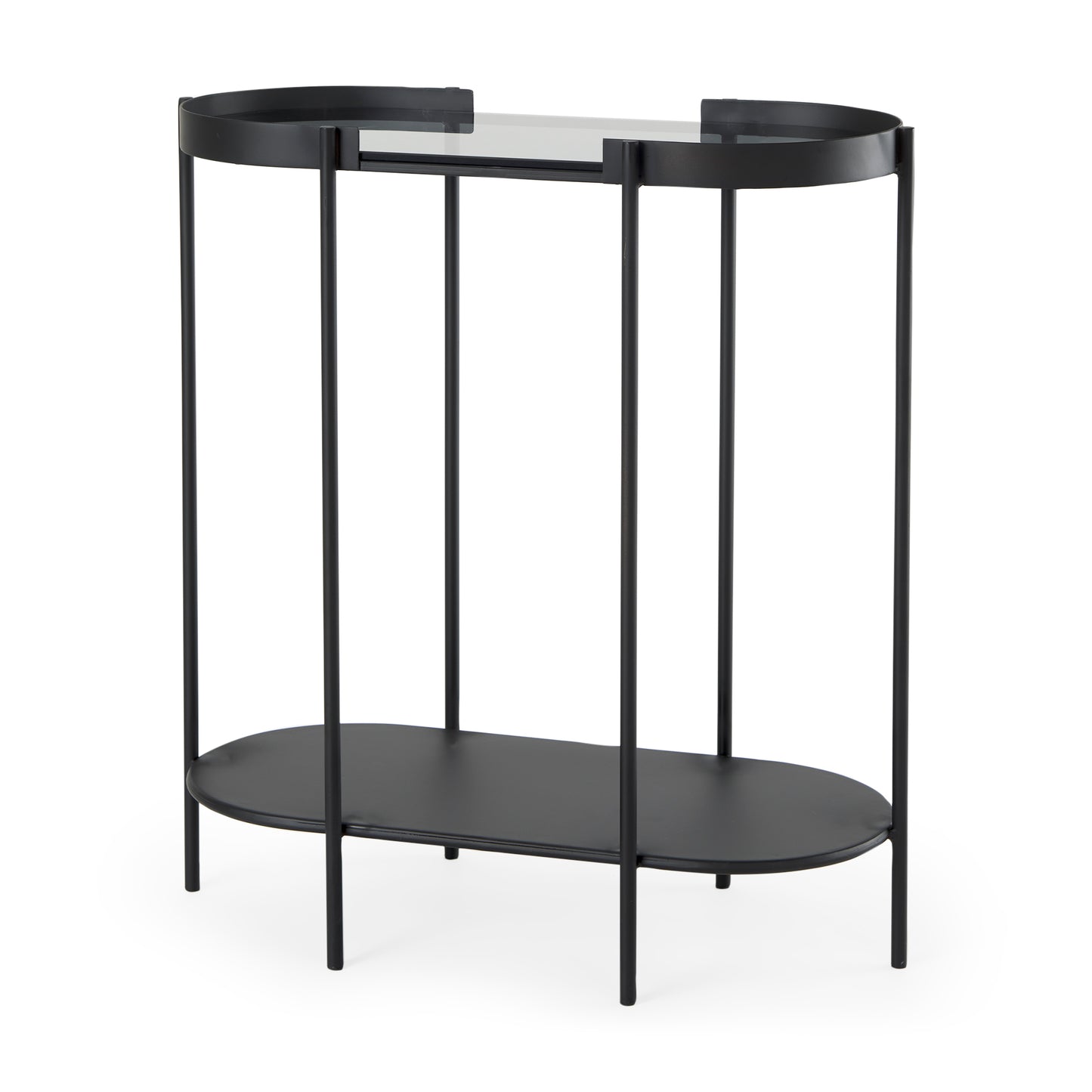 Booker Accent Table Black Metal | Mirror Top - accent-tables