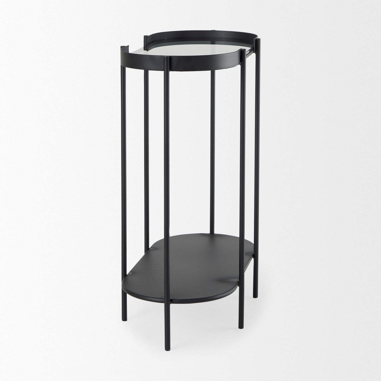 Booker Accent Table Black Metal | Mirror Top - accent-tables