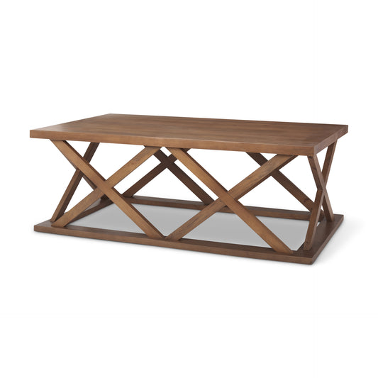 Forsey 48.0L x 28.0W x 17.5H Medium Brown Rectangle Coffee Table