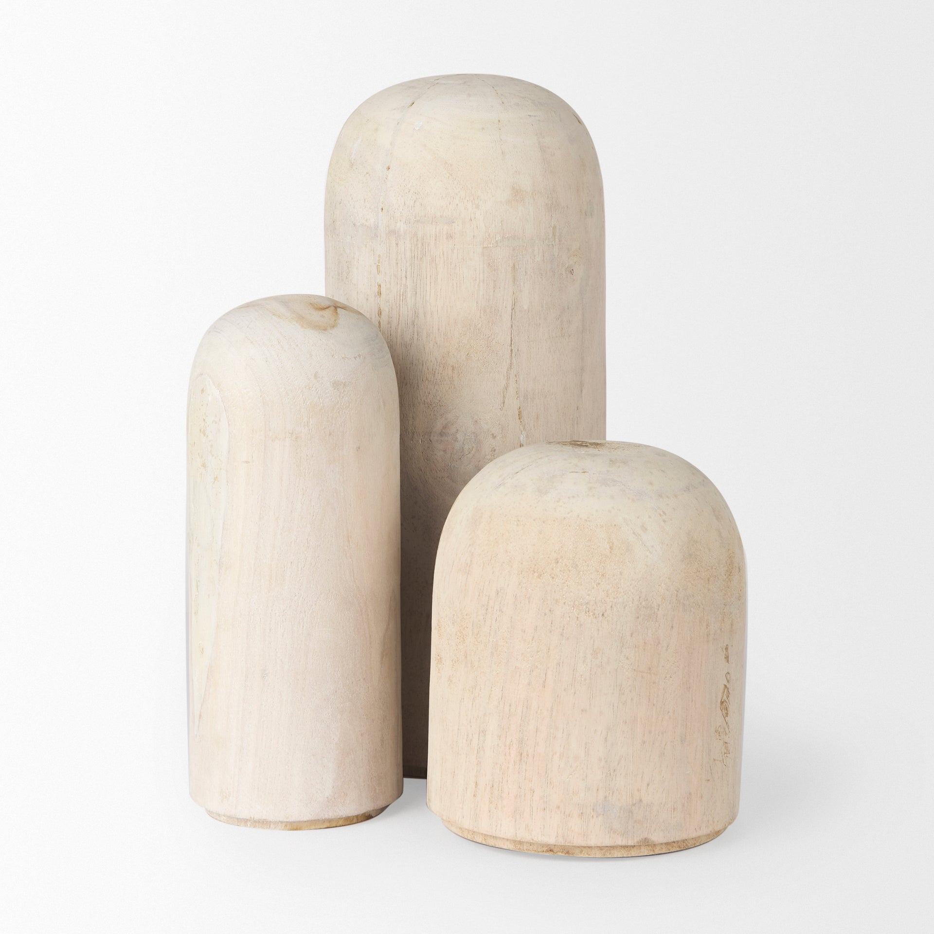 Knox Tall White-Wash Wood Decorative Object