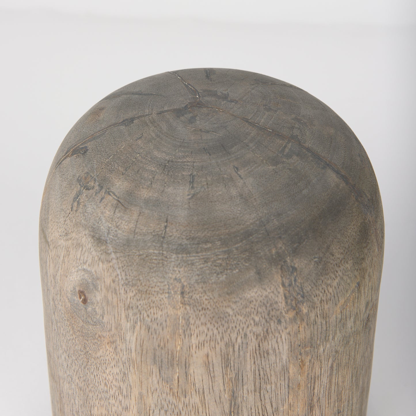 Knox Short Gray-Wash Wood Decorative Object