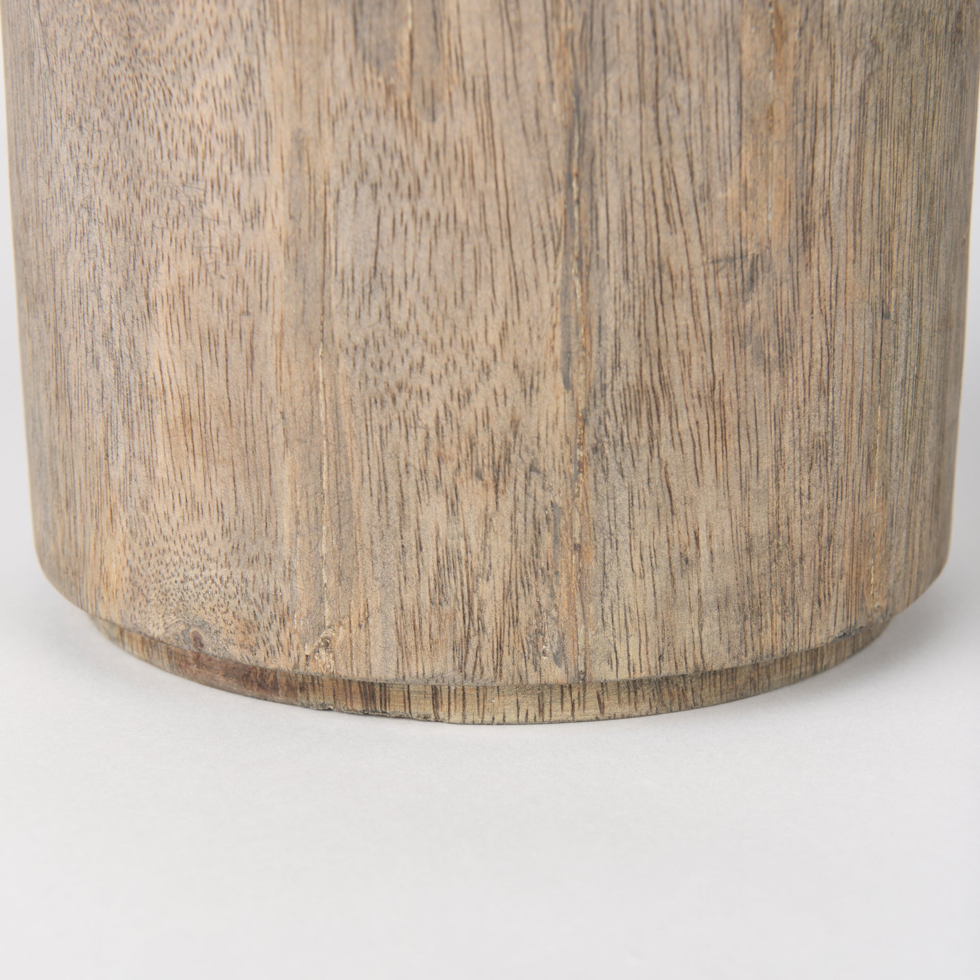 Knox Short Gray-Wash Wood Decorative Object