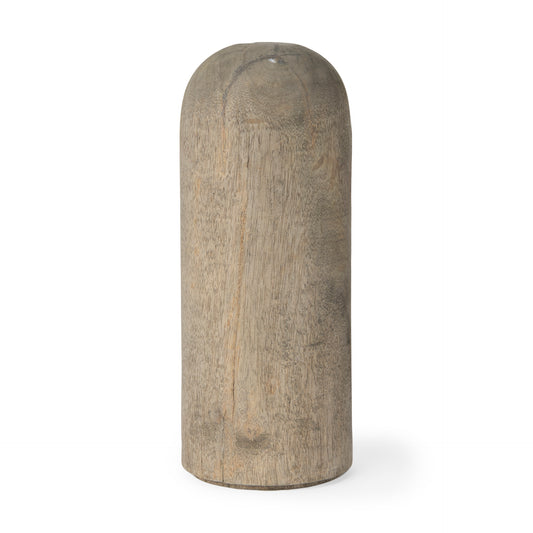 Knox Large Gray-Wash Wood Decorative Object