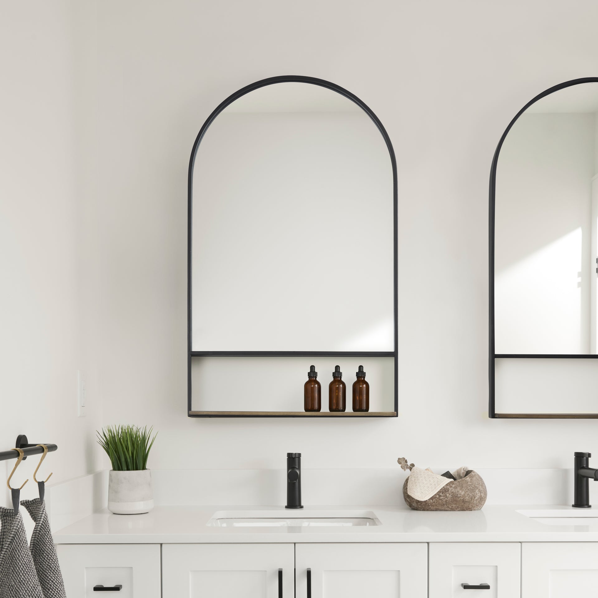 Cora Wall Mirror Black Metal | Arch - wall-mirrors-grouped