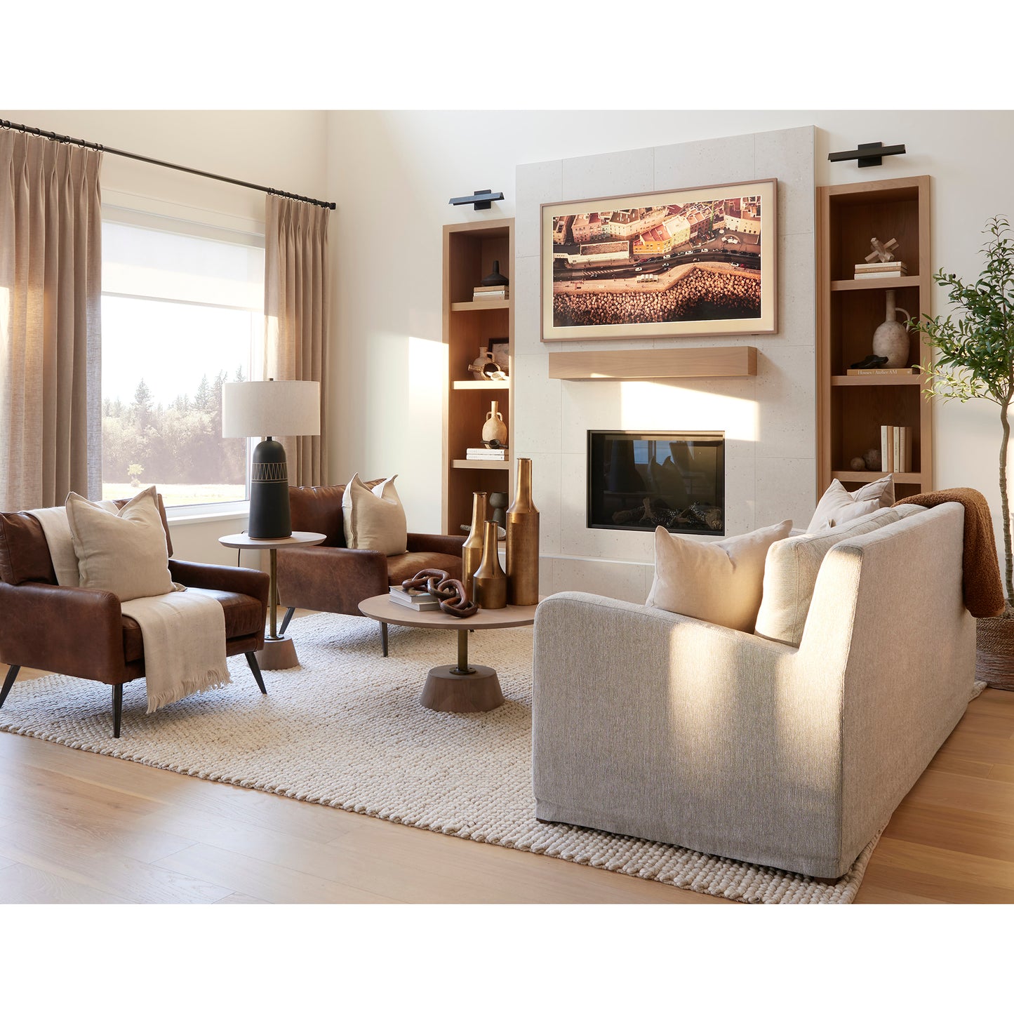 Denly II 92.5W Frost Gray Slipcover Three Seater Sofa