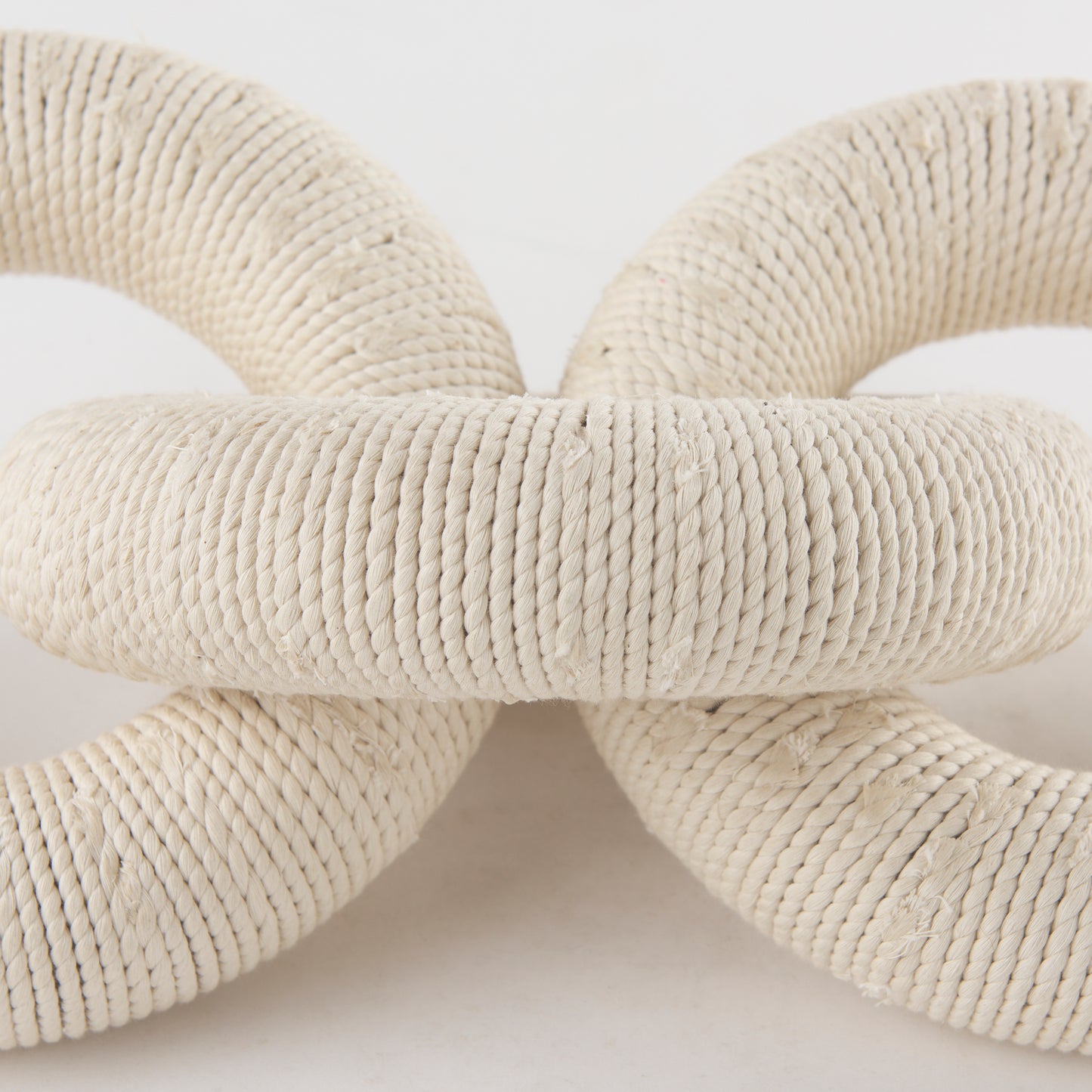 Alize Cotton Rope Wrapped Solid Wood Circular Chain Link Decorative Object