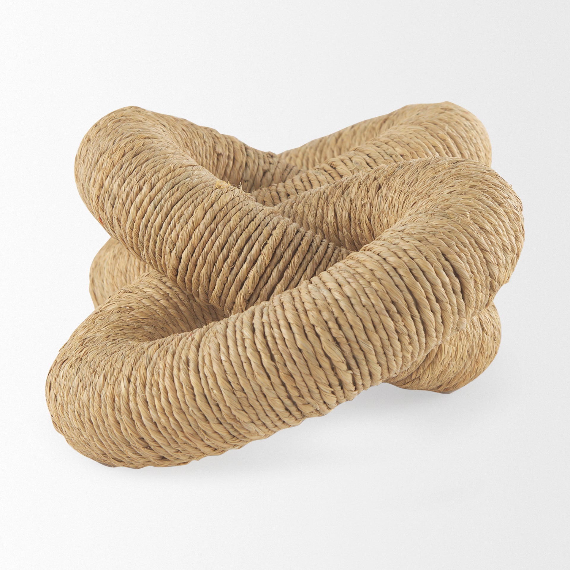 Alize Jute Wrapped Solid Wood Circular Chain Link Decorative Object