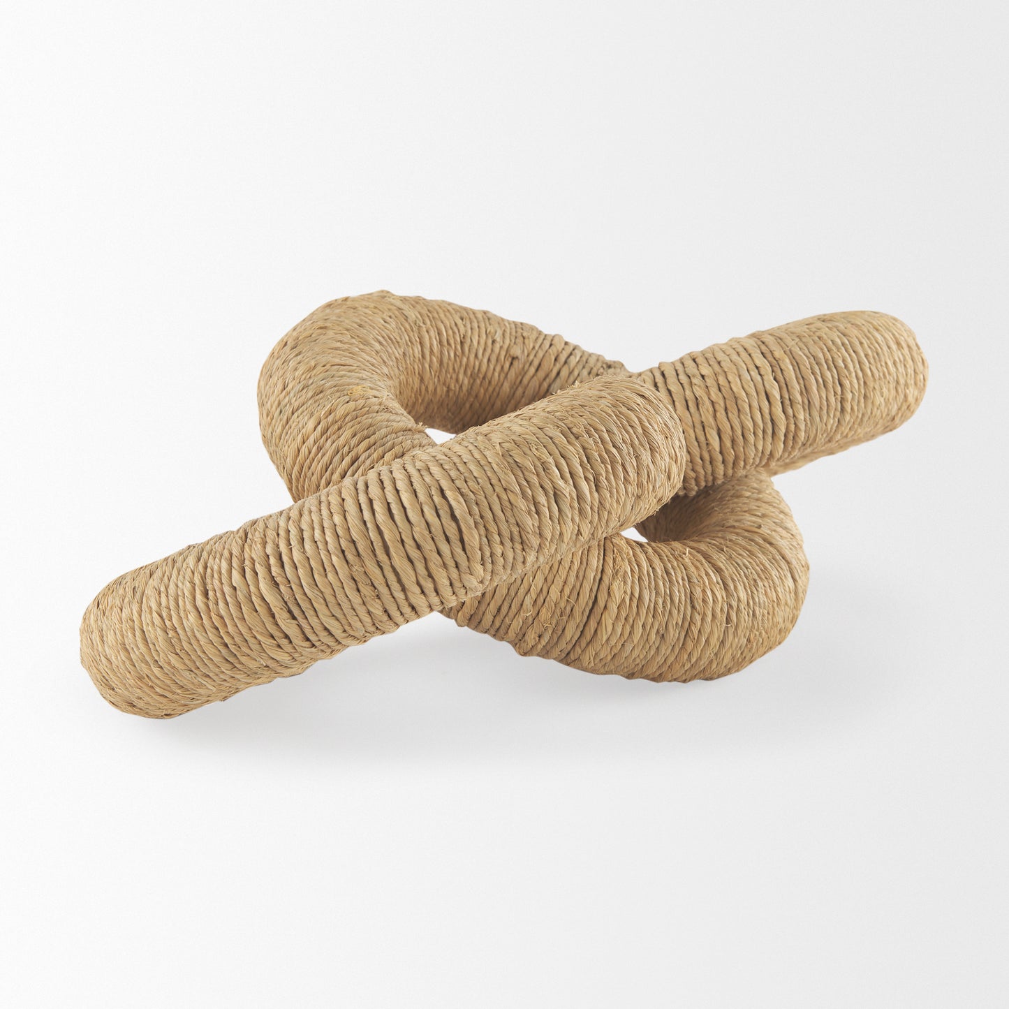 Alize Jute Wrapped Solid Wood Circular Chain Link Decorative Object