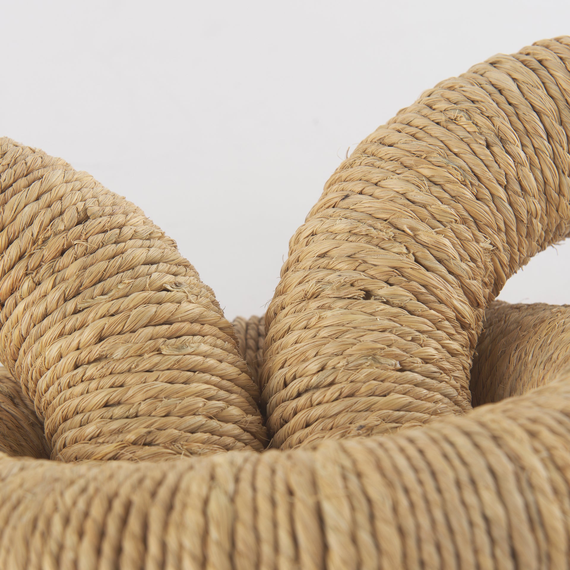 Alize Jute Wrapped Solid Wood Circular Chain Link Decorative Object