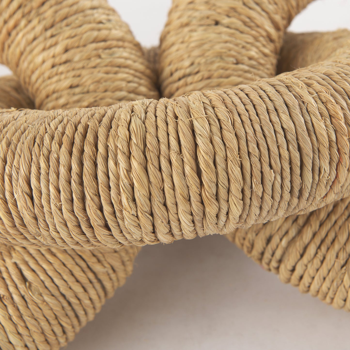 Alize Jute Wrapped Solid Wood Circular Chain Link Decorative Object